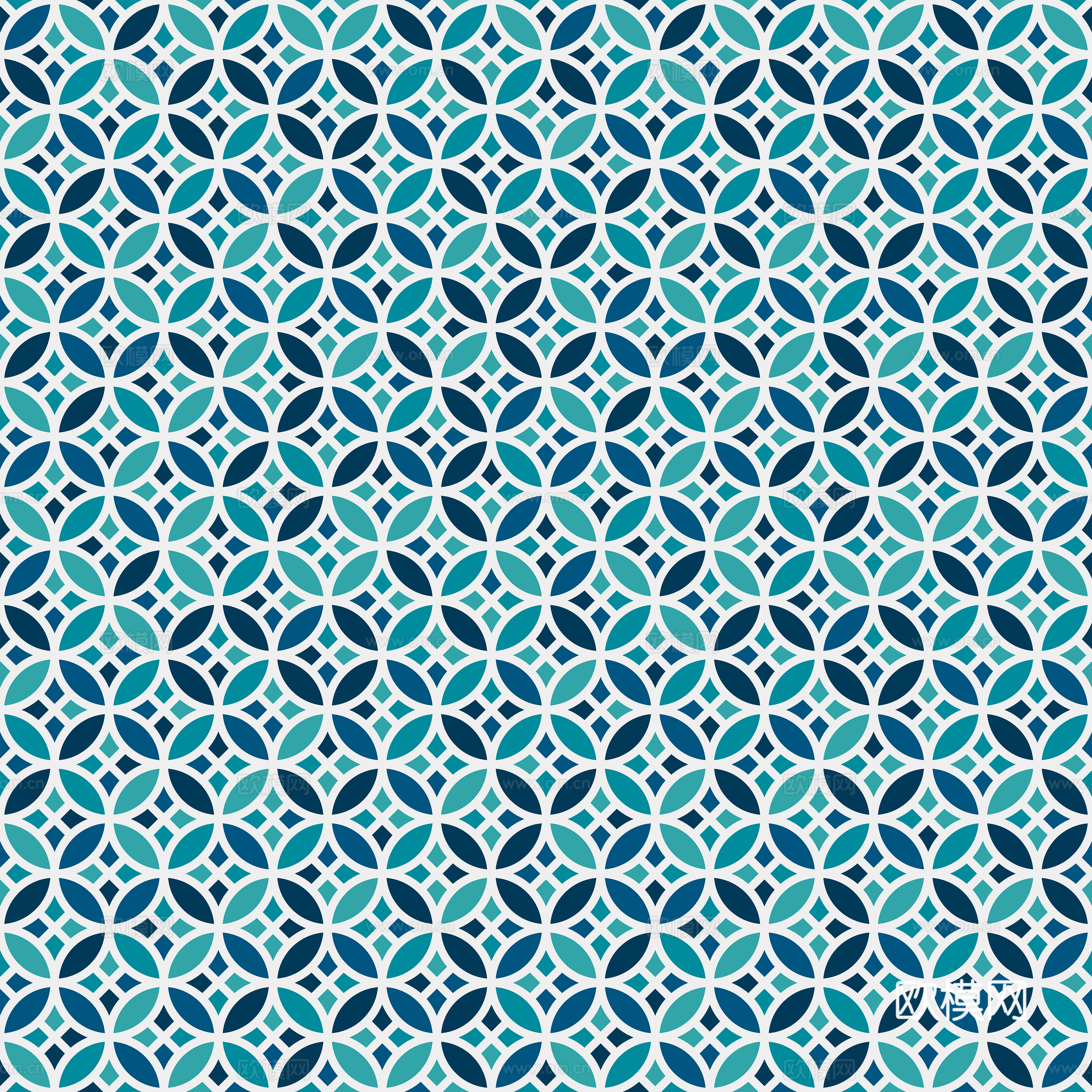 摩洛哥民族风蓝色马赛克几何图案纹理17