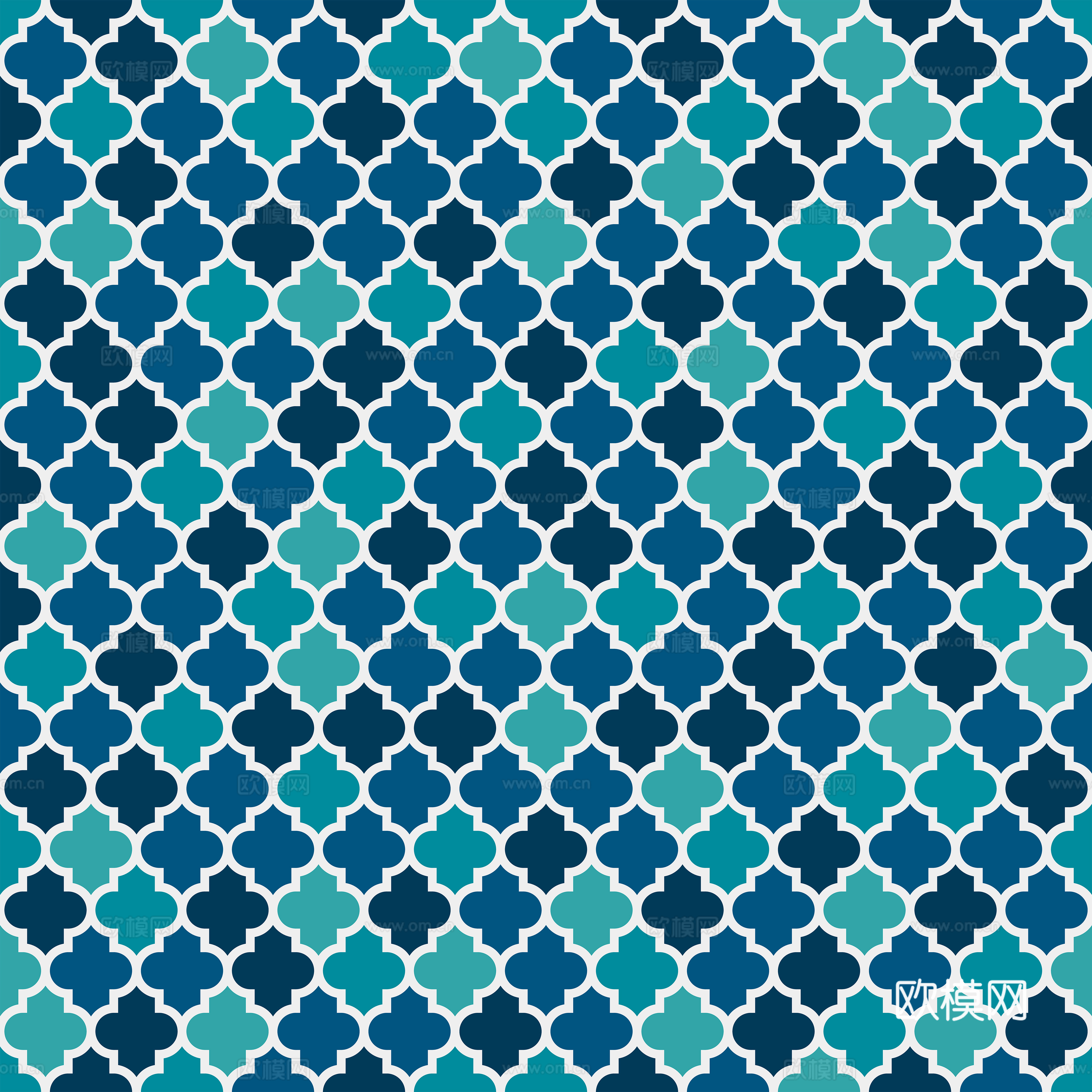 摩洛哥民族风蓝色马赛克几何图案纹理12
