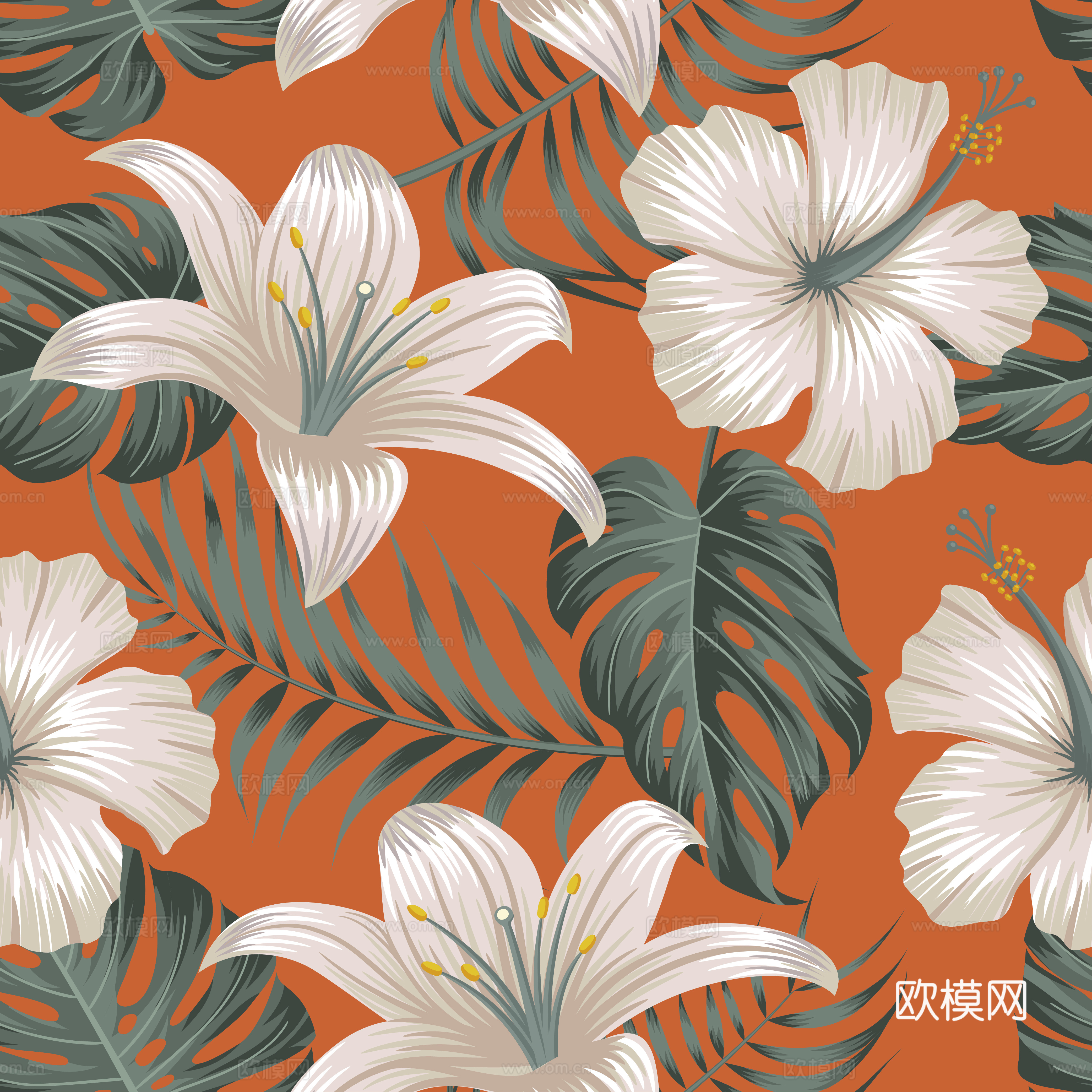 时尚热带植物花纹图案纹理肌理44 (2)下载