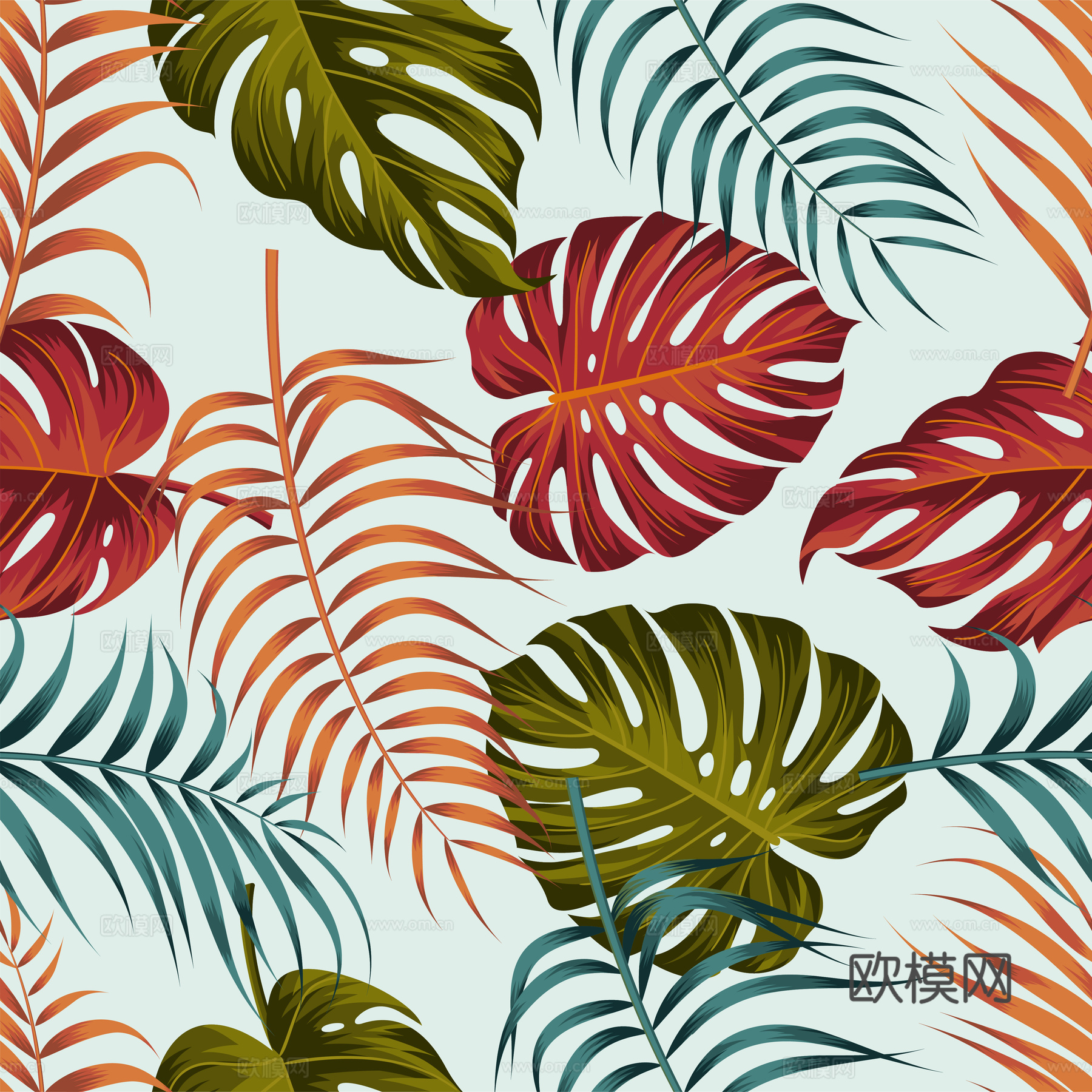 时尚热带植物花纹图案纹理肌理57