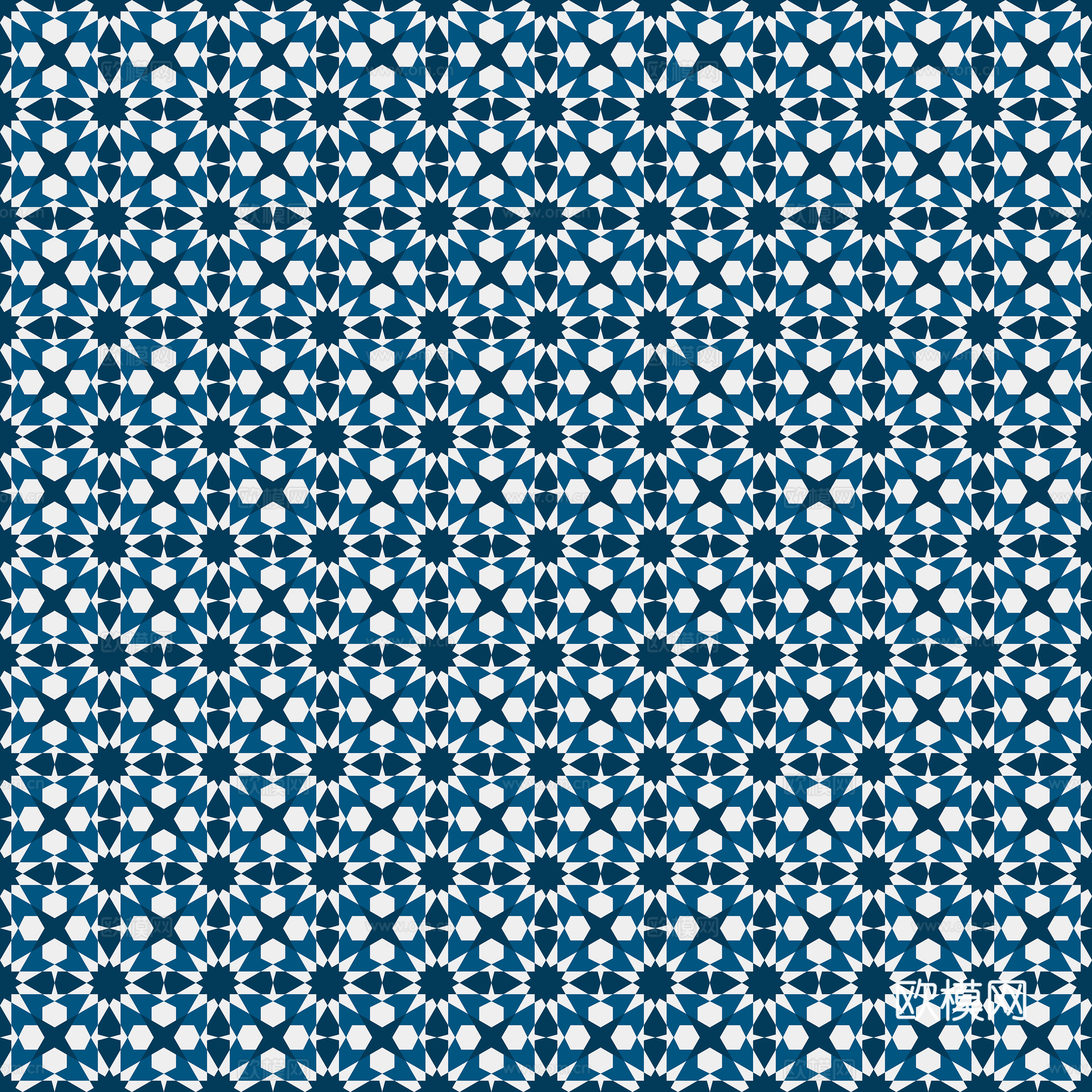 摩洛哥民族风蓝色马赛克几何图案纹理35