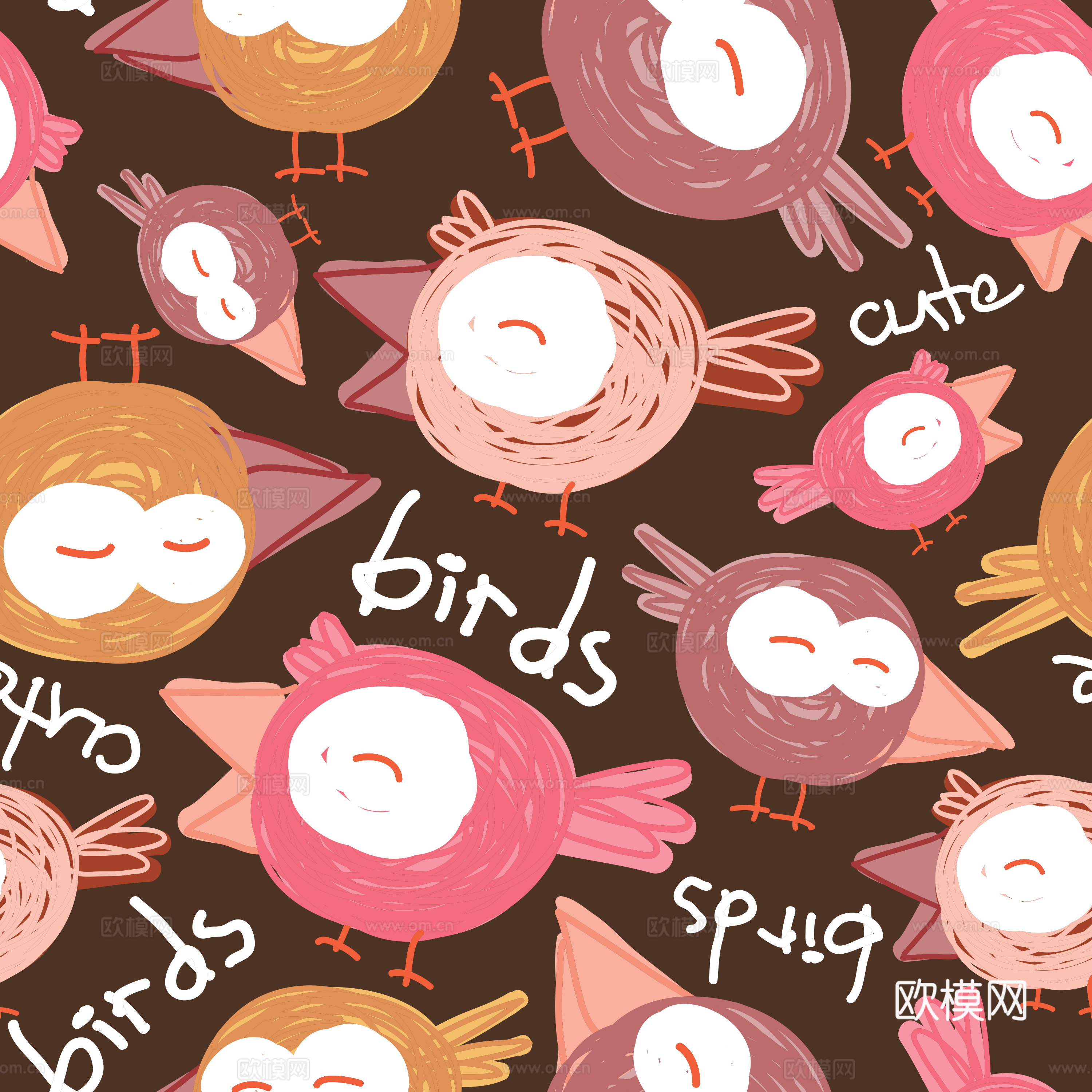 卡通可爱儿童动物图案纹理肌理49下载