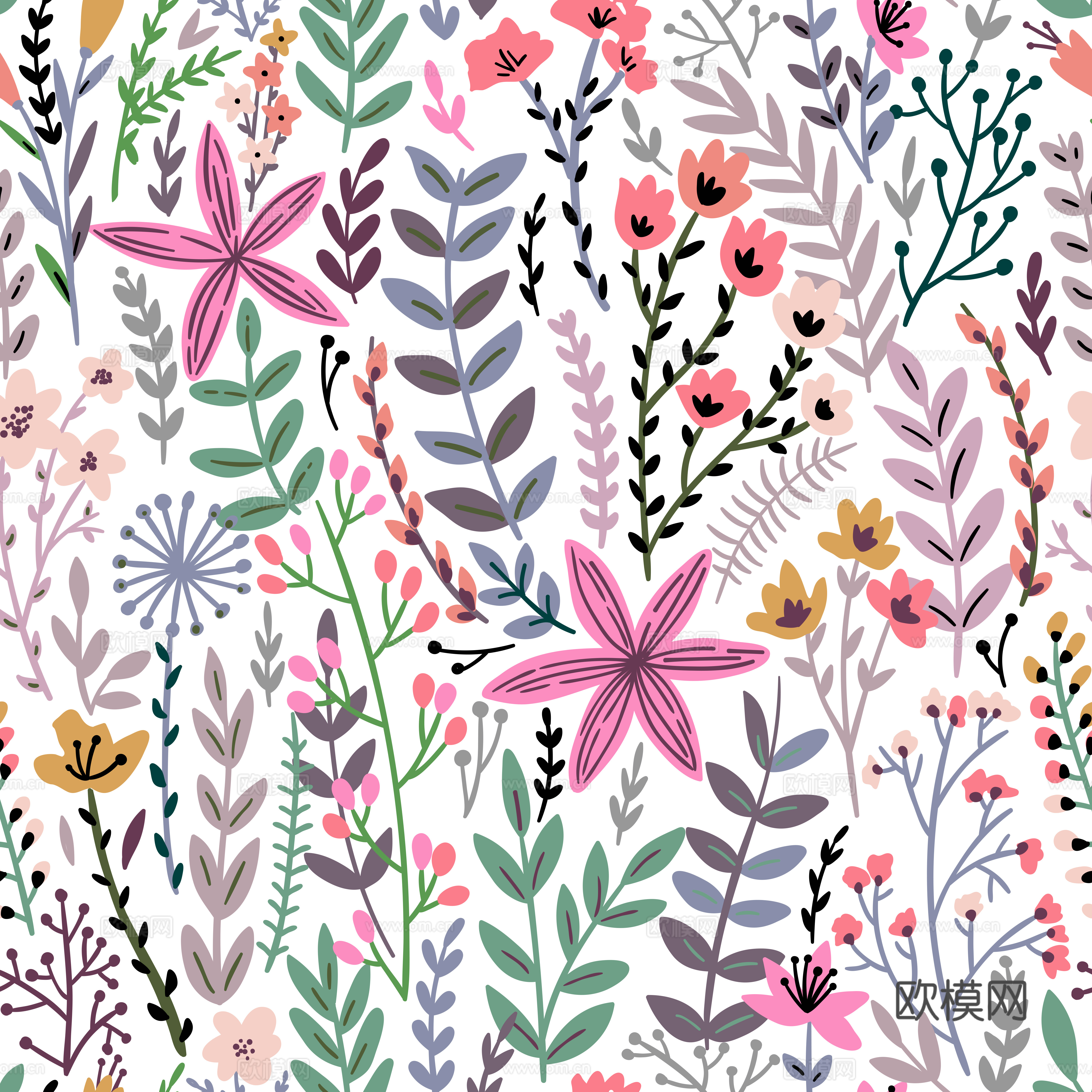 时尚植物图案纹理肌理8