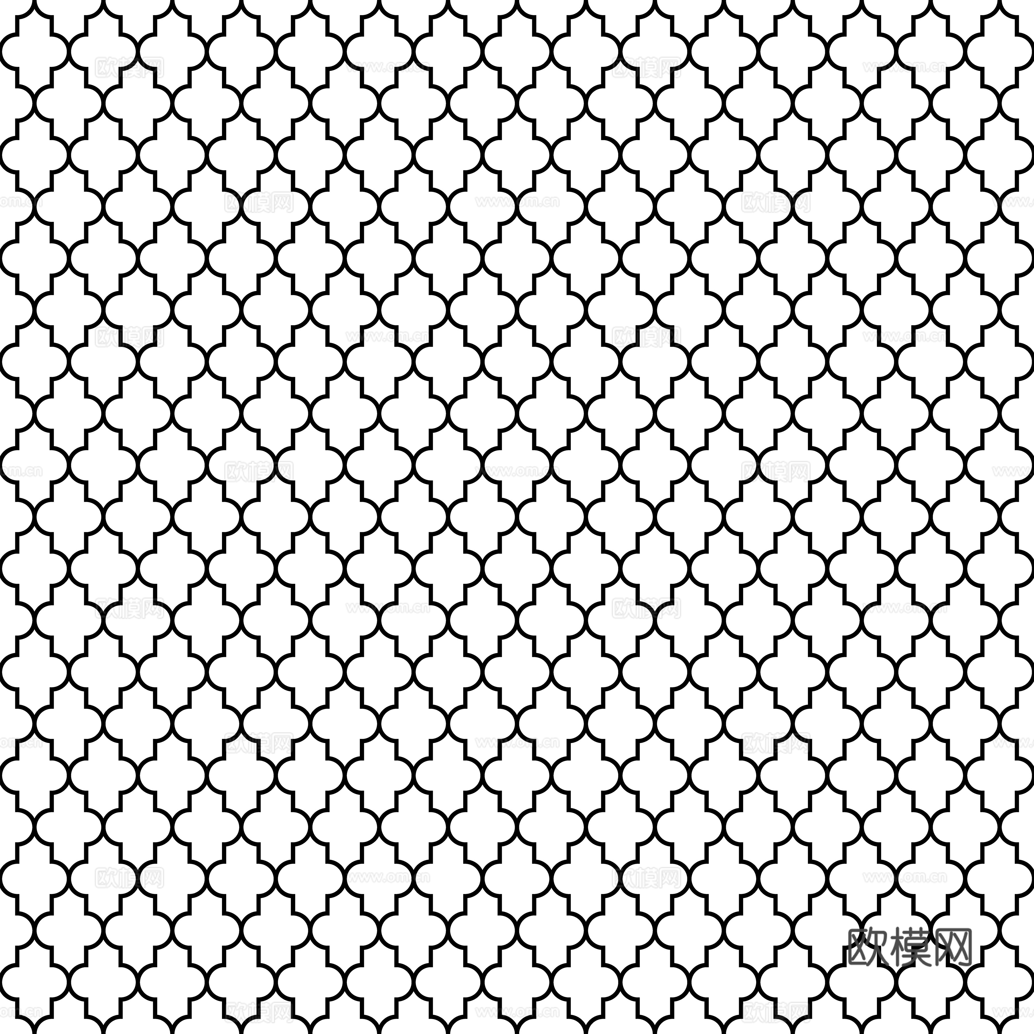 摩洛哥民族风黑白马赛克几何图案纹理15