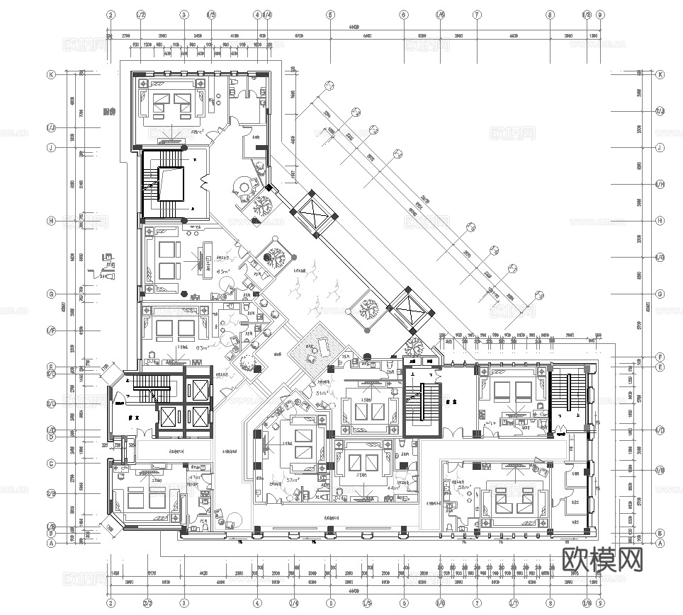 高档KTV酒吧  最新全套施工图设计cad施工图
