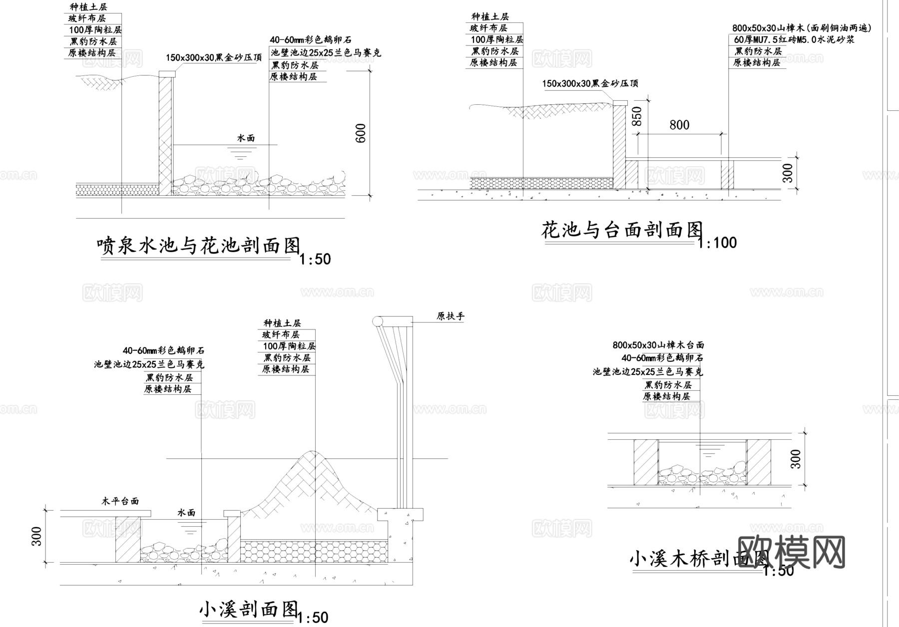 阳台花园景观CAD施工图集cad施工图