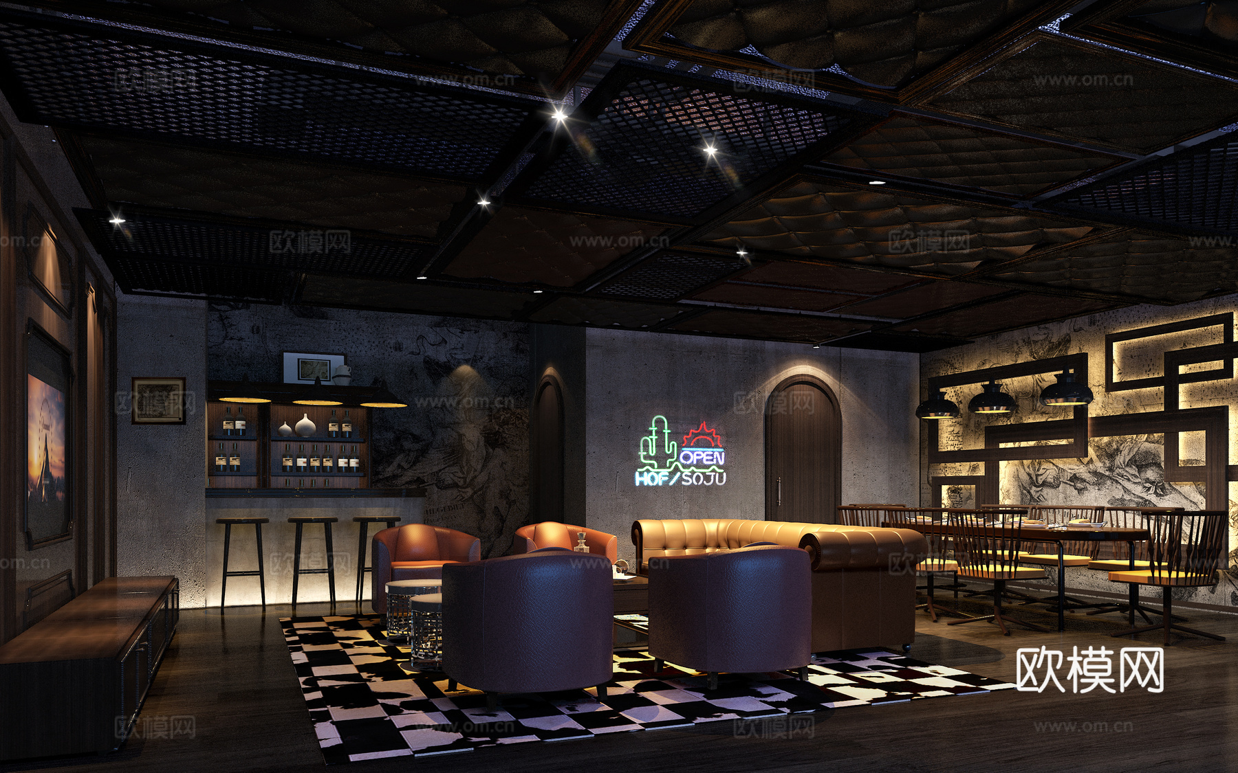 复古酒吧 最新全套施工图设计cad施工图