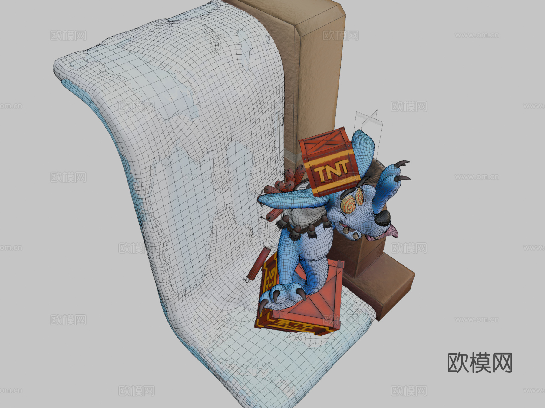 撕裂者袋鼠3d模型下载（渲染图2）