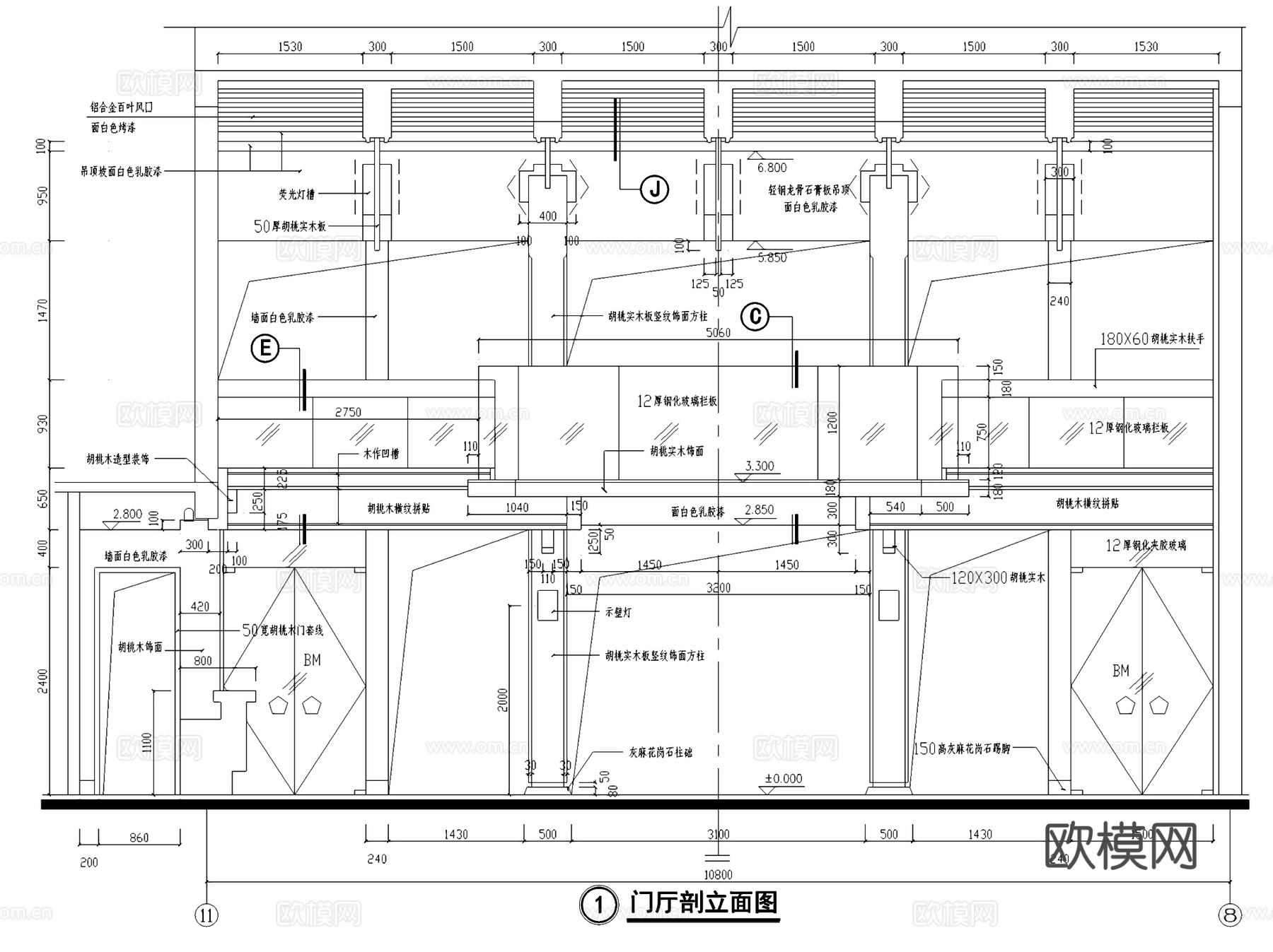 宾馆门厅室内装饰CAD施工图集cad施工图