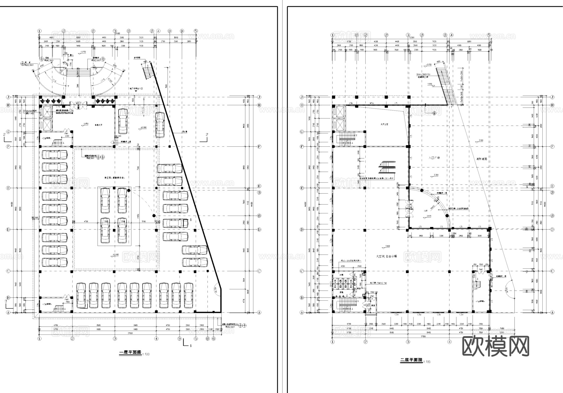 酒店建筑方案设计CAD施工图全套cad施工图