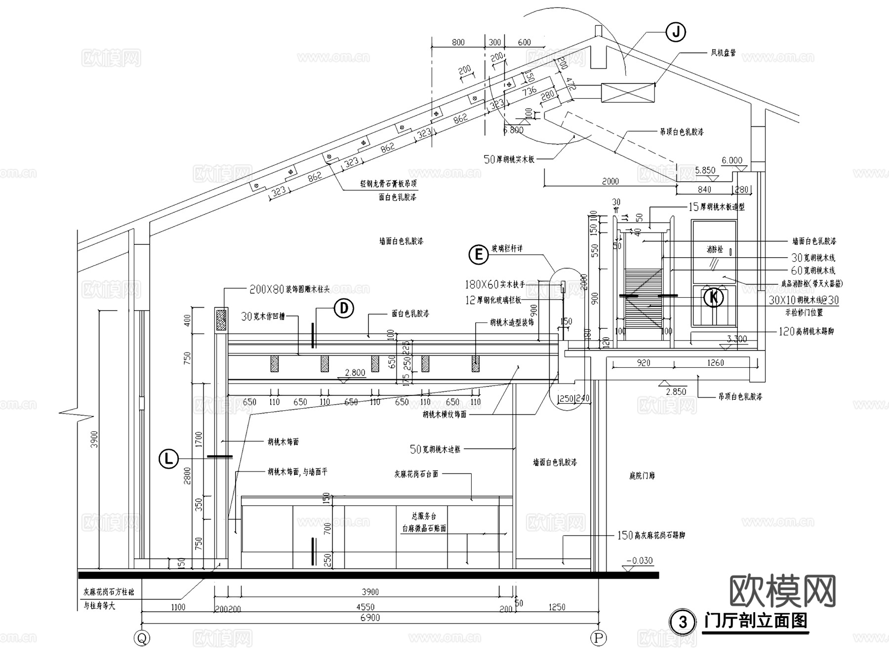 宾馆门厅室内装饰CAD施工图集cad施工图