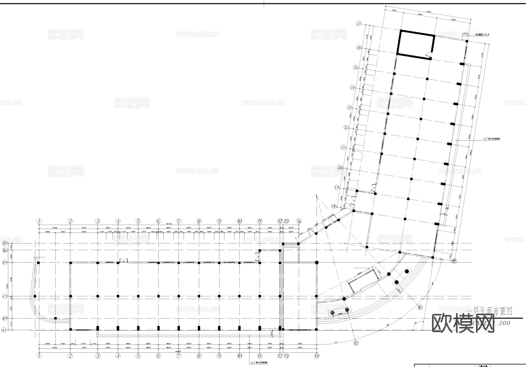 中国农业银行办公楼建筑CAD施工图集cad施工图