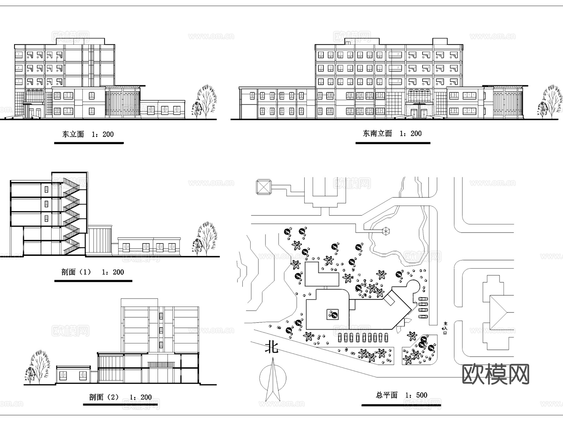 宾馆酒店招待所建筑CAD施工图集cad施工图