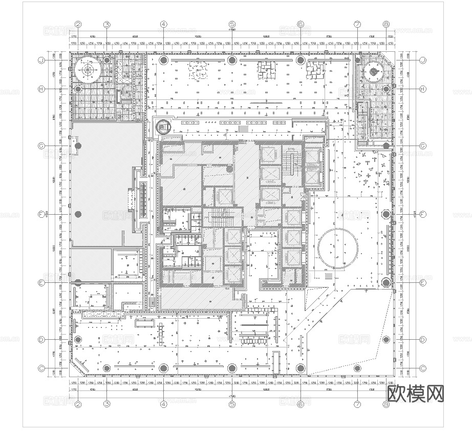 1500平特色餐厅 最新全套施工图设计cad施工图
