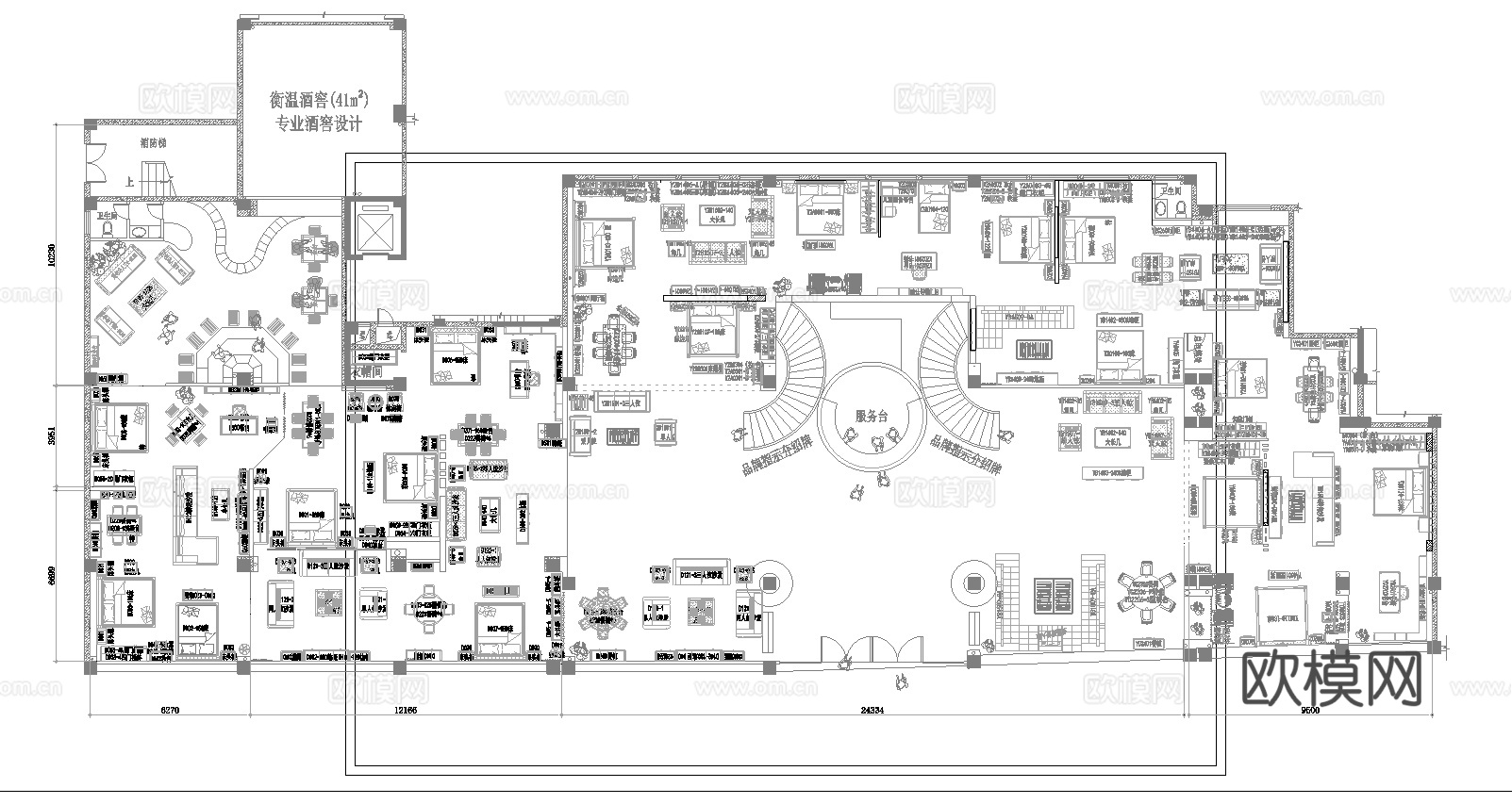 全屋定制家具展厅 最新平面施工图设计cad施工图
