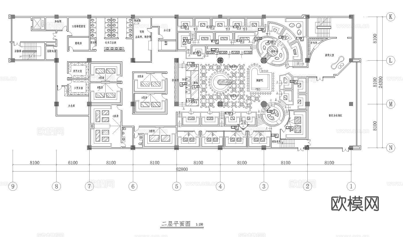 高档时尚KTV酒吧 最新全套施工图设计cad施工图