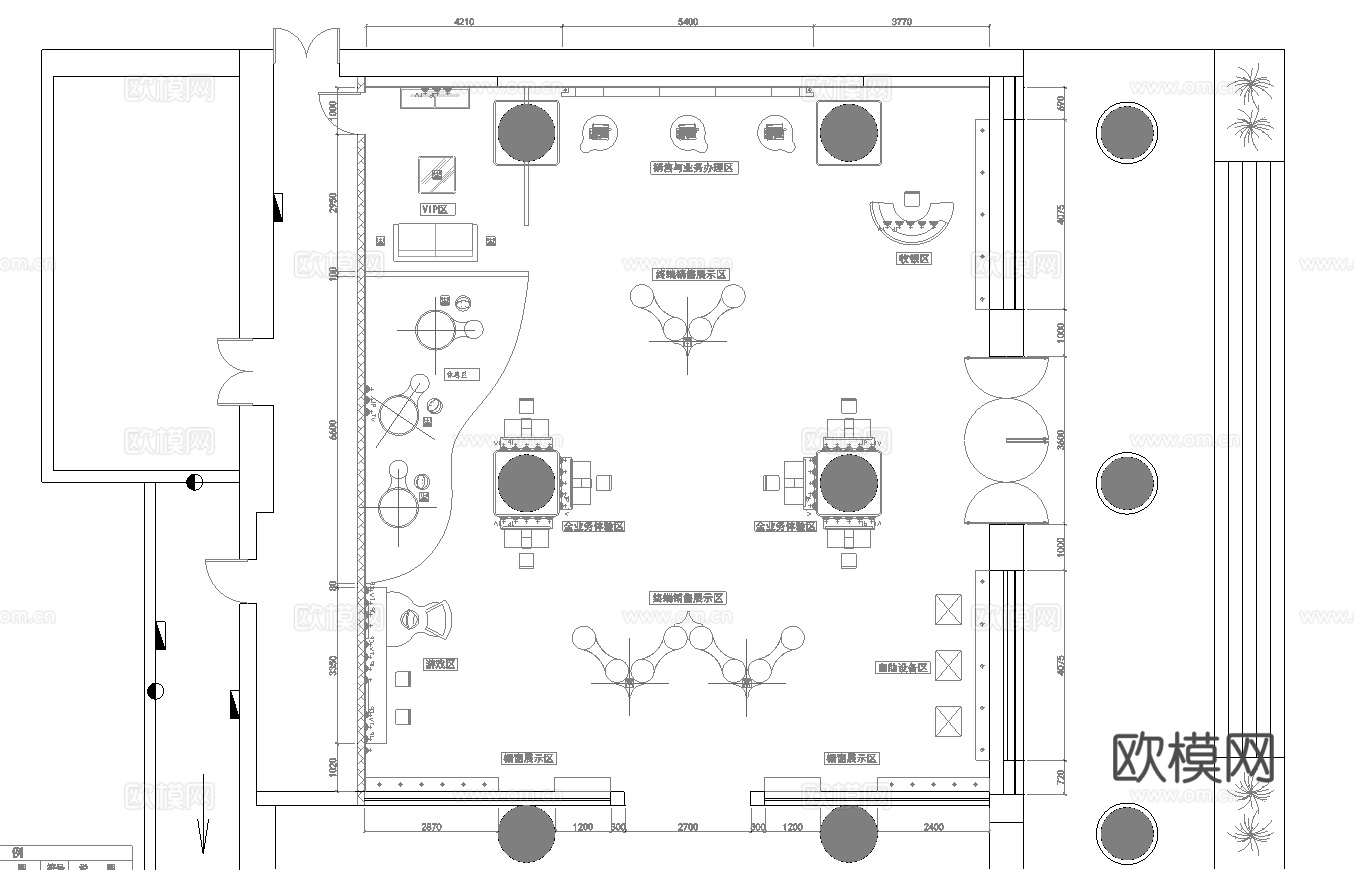 手机店 营业厅 最新全套施工图设计cad施工图
