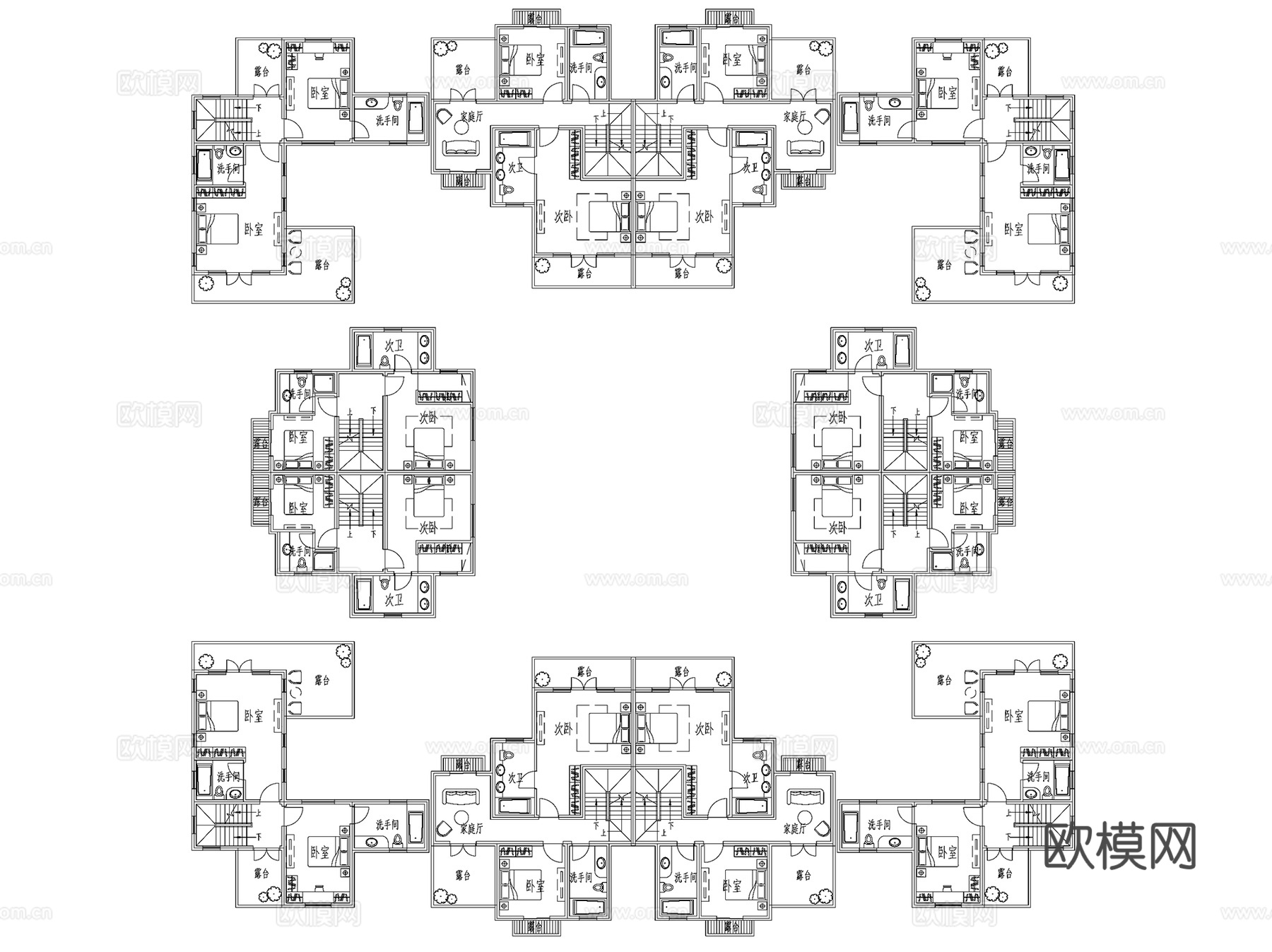 别墅四合院建筑CAD施工图cad施工图