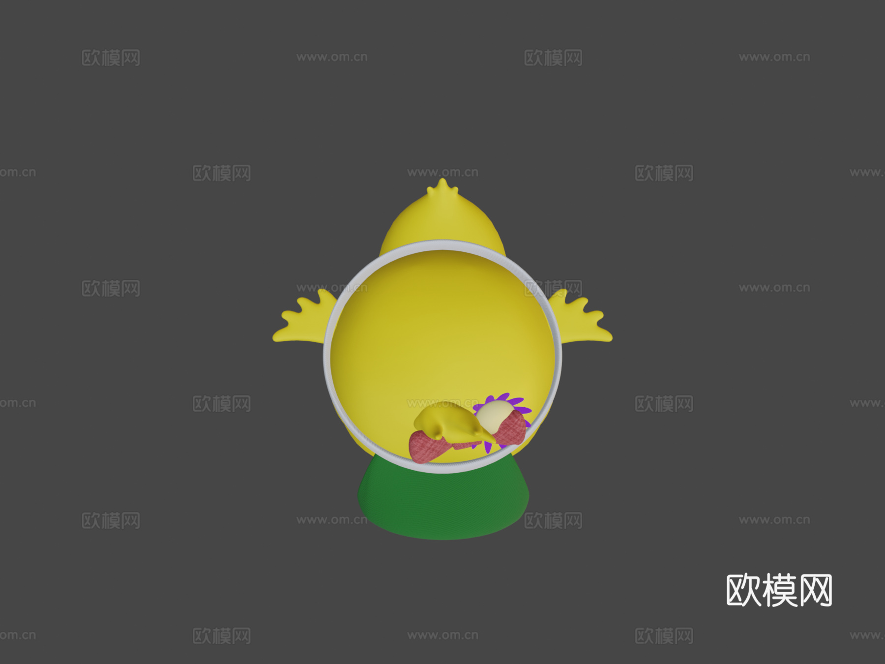 资产卡通角色鸭子骨骼3d模型下载（渲染图7）