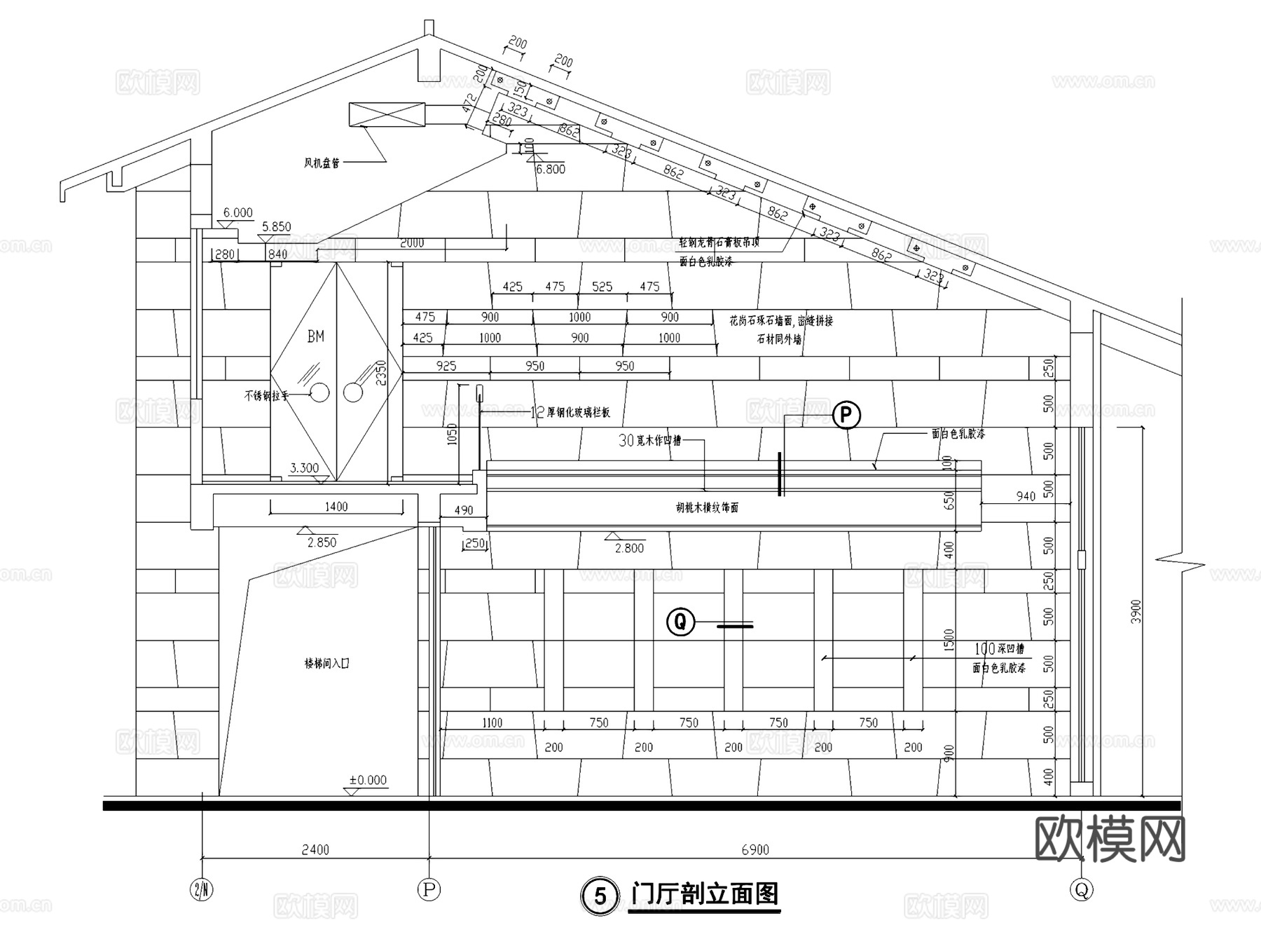 宾馆门厅室内装饰CAD施工图集cad施工图