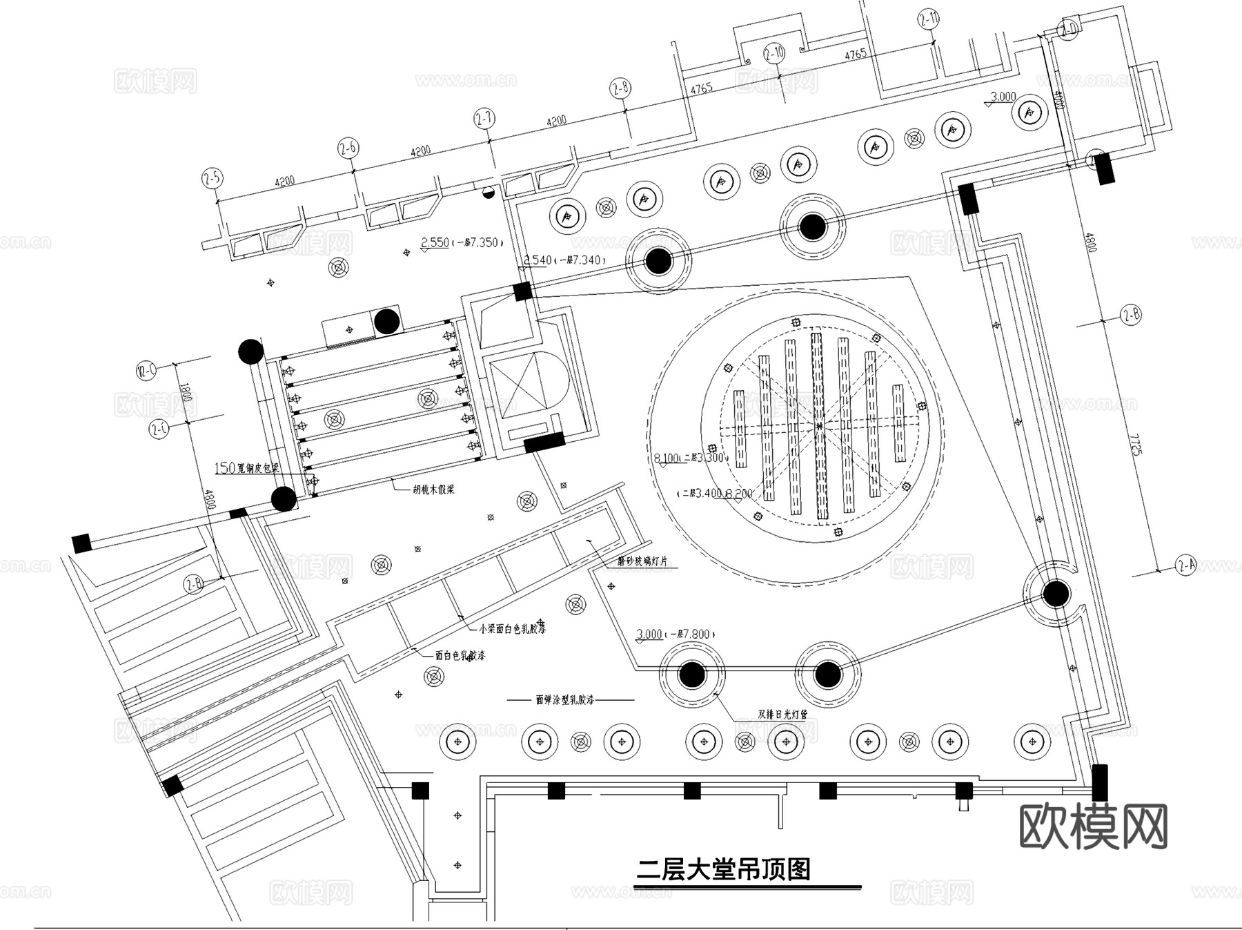 宾馆酒店公区大堂会议室楼梯室内装饰CAD施工图集cad施工图