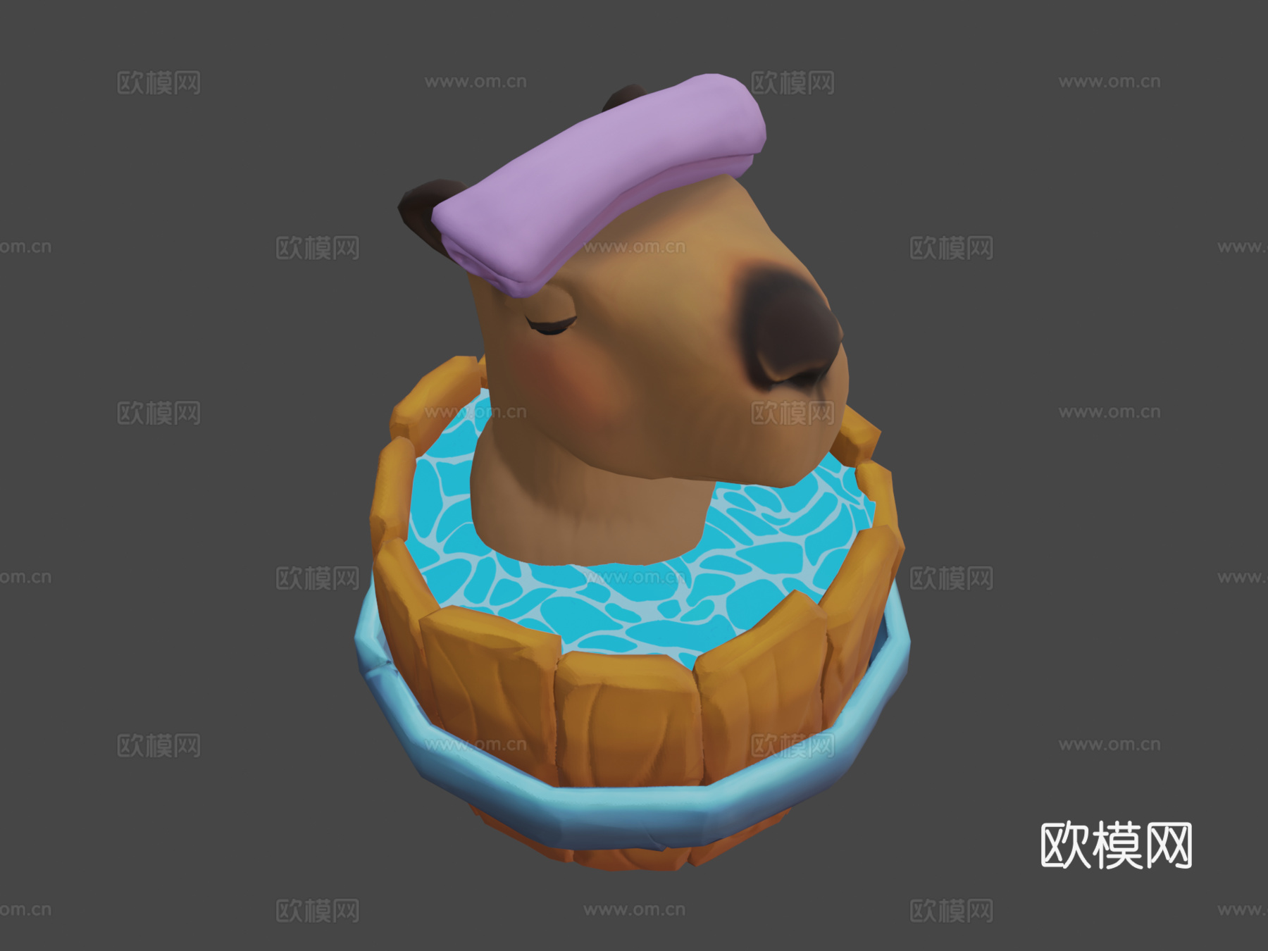 放松的水豚3d模型下载（渲染图8）