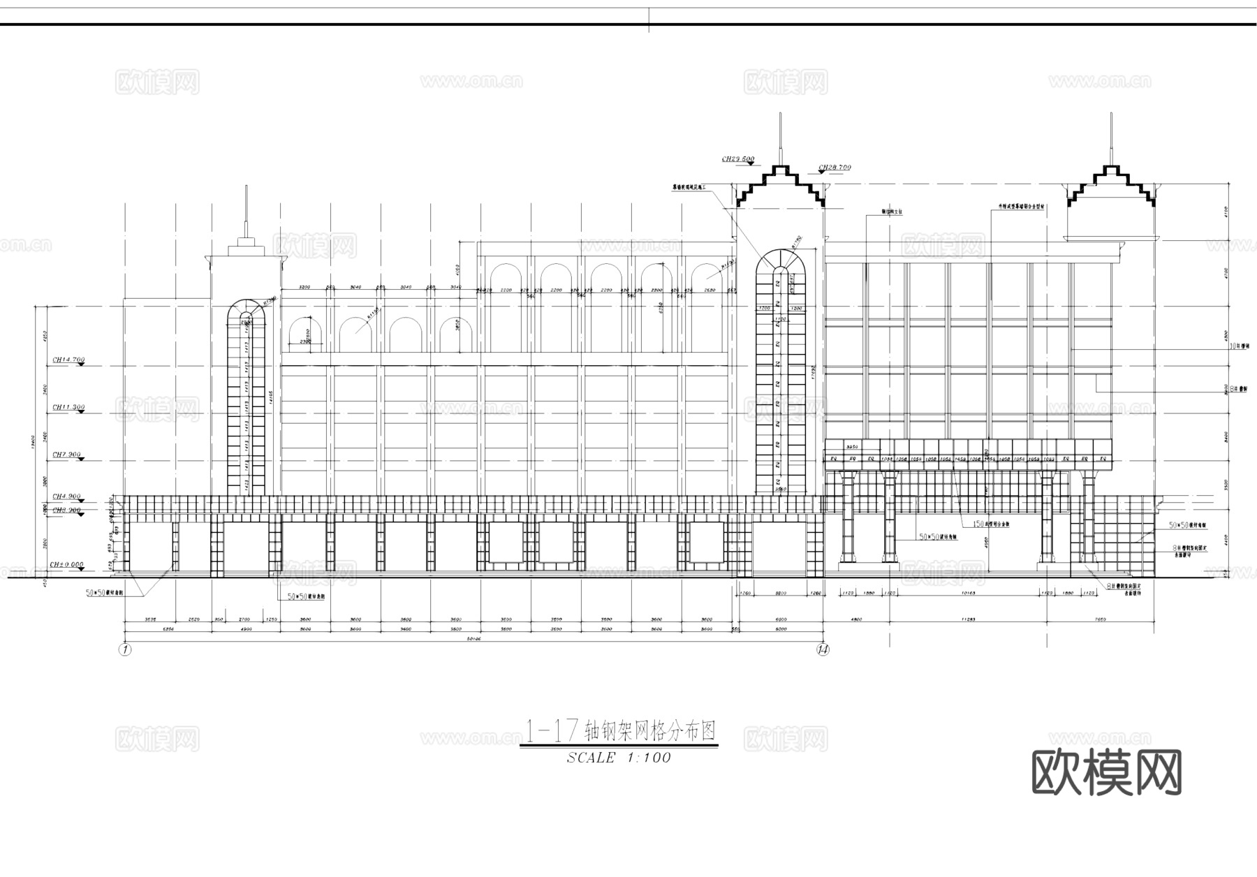 中国农业银行办公楼建筑CAD施工图集cad施工图