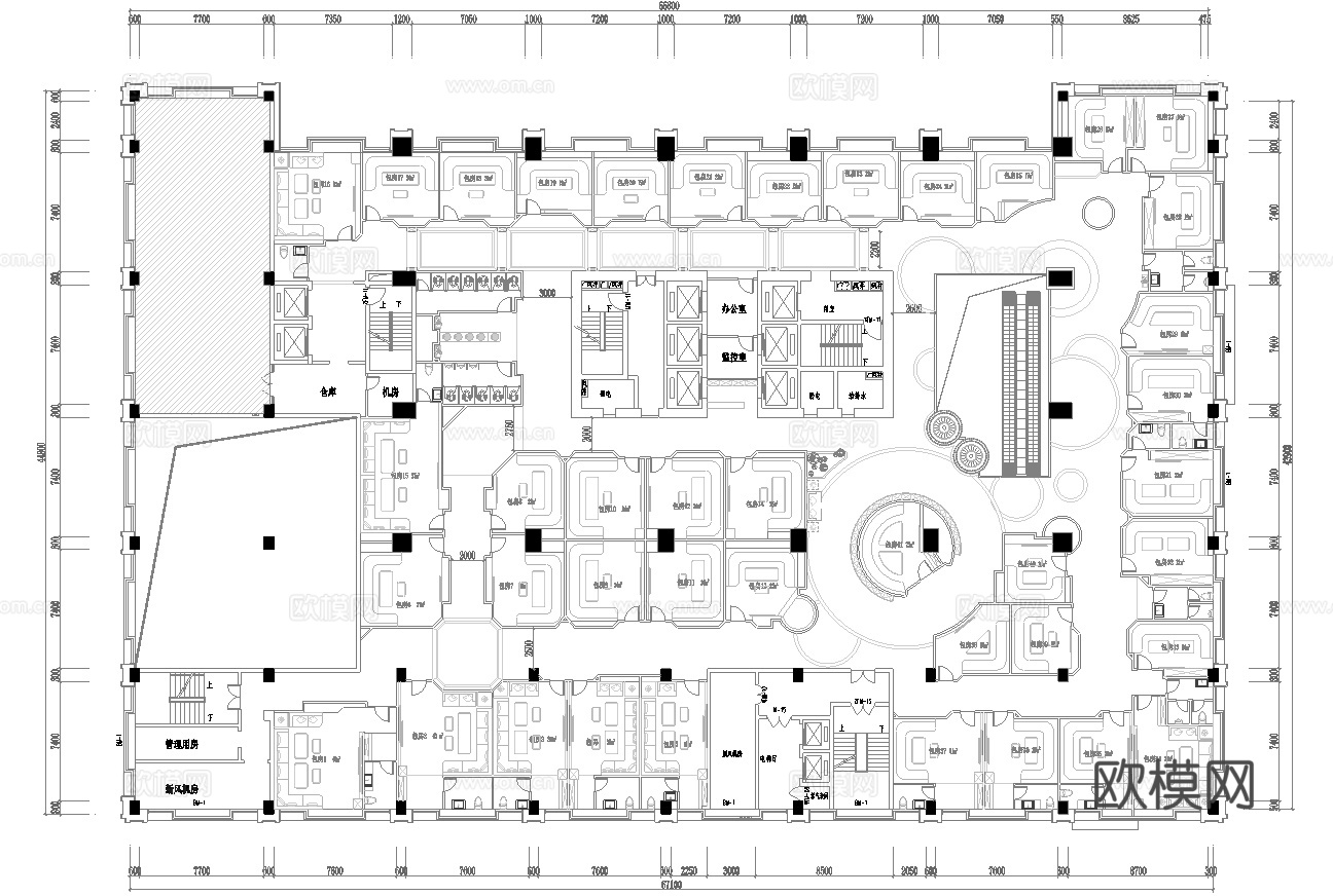 高档时尚KTV酒吧 最新全套施工图设计cad施工图