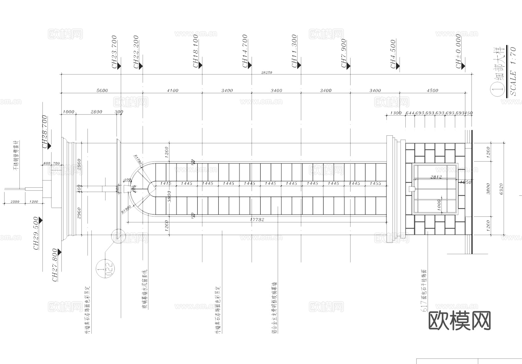中国农业银行办公楼建筑CAD施工图集cad施工图