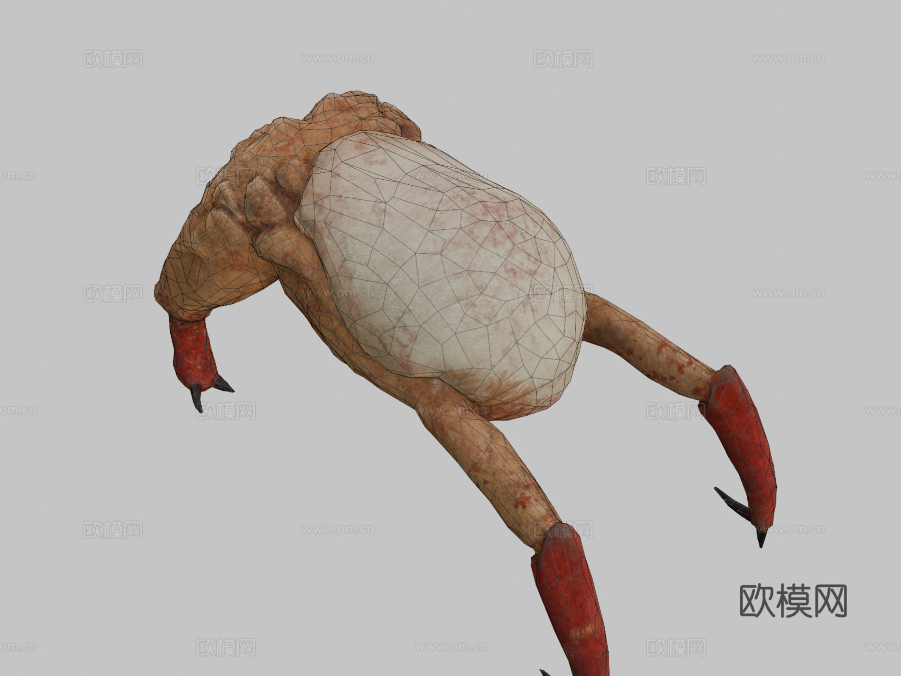 经典头蟹3d模型下载（渲染图2）