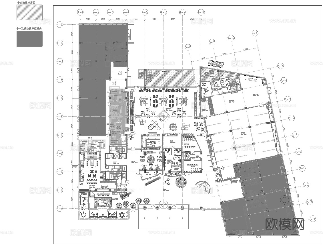 高档西餐厅 最新全套施工图设计cad施工图
