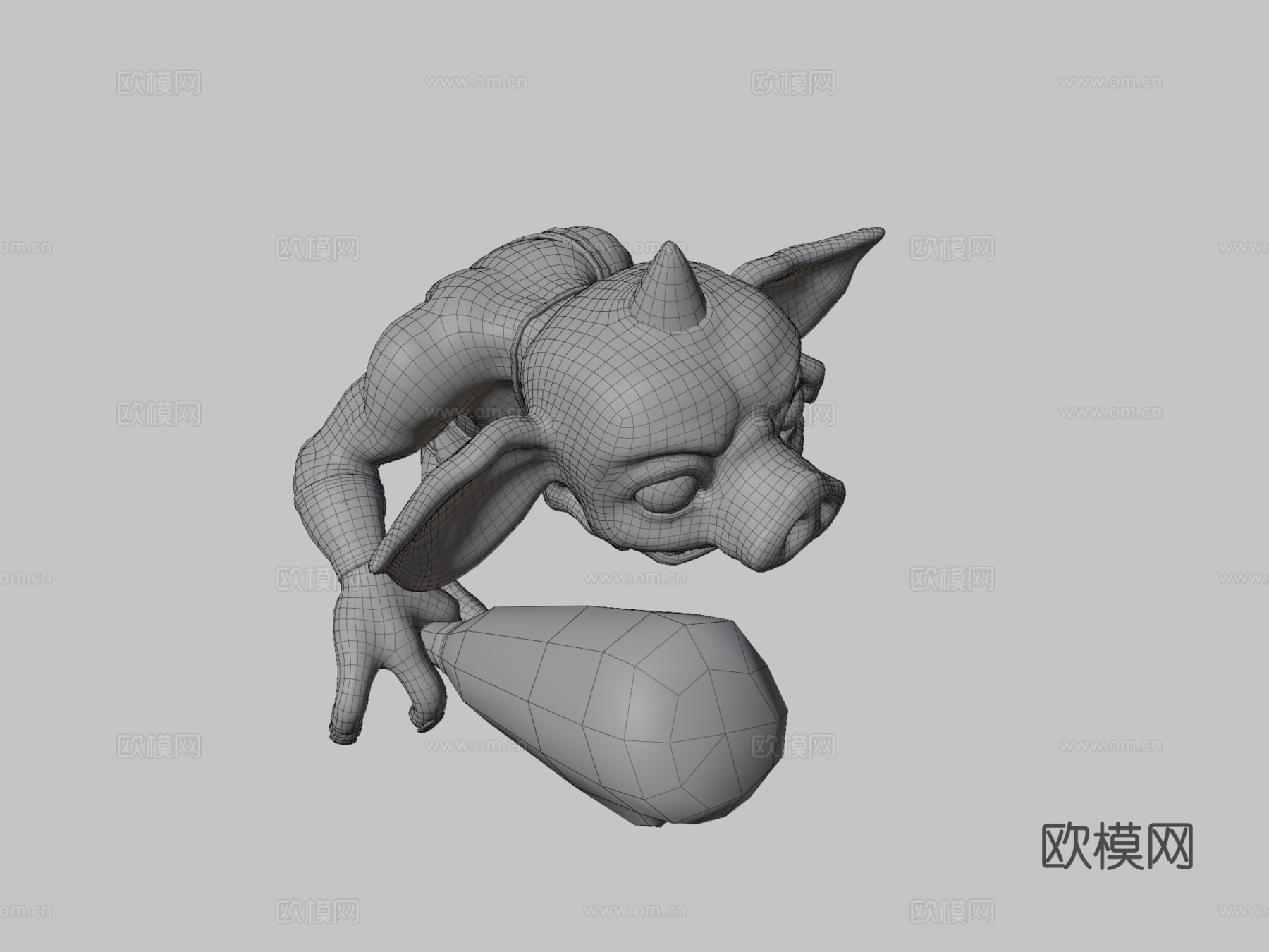 波克布林3d模型下载（渲染图3）