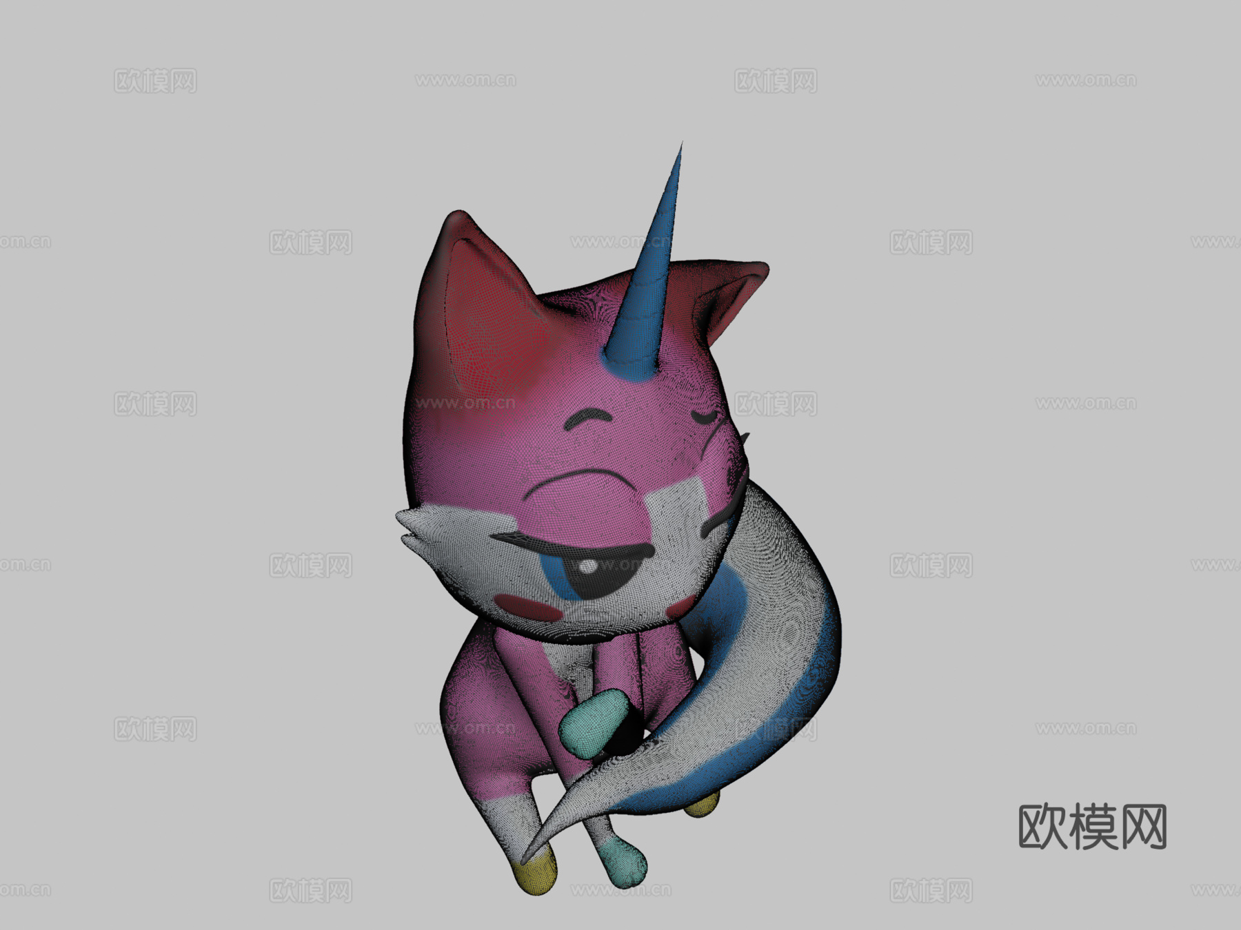 真实独角猫3d模型下载（渲染图2）