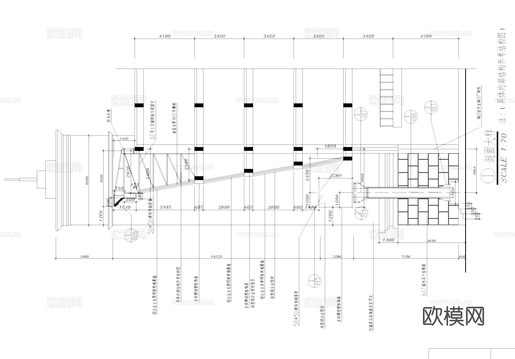 中国农业银行办公楼建筑CAD施工图集cad施工图