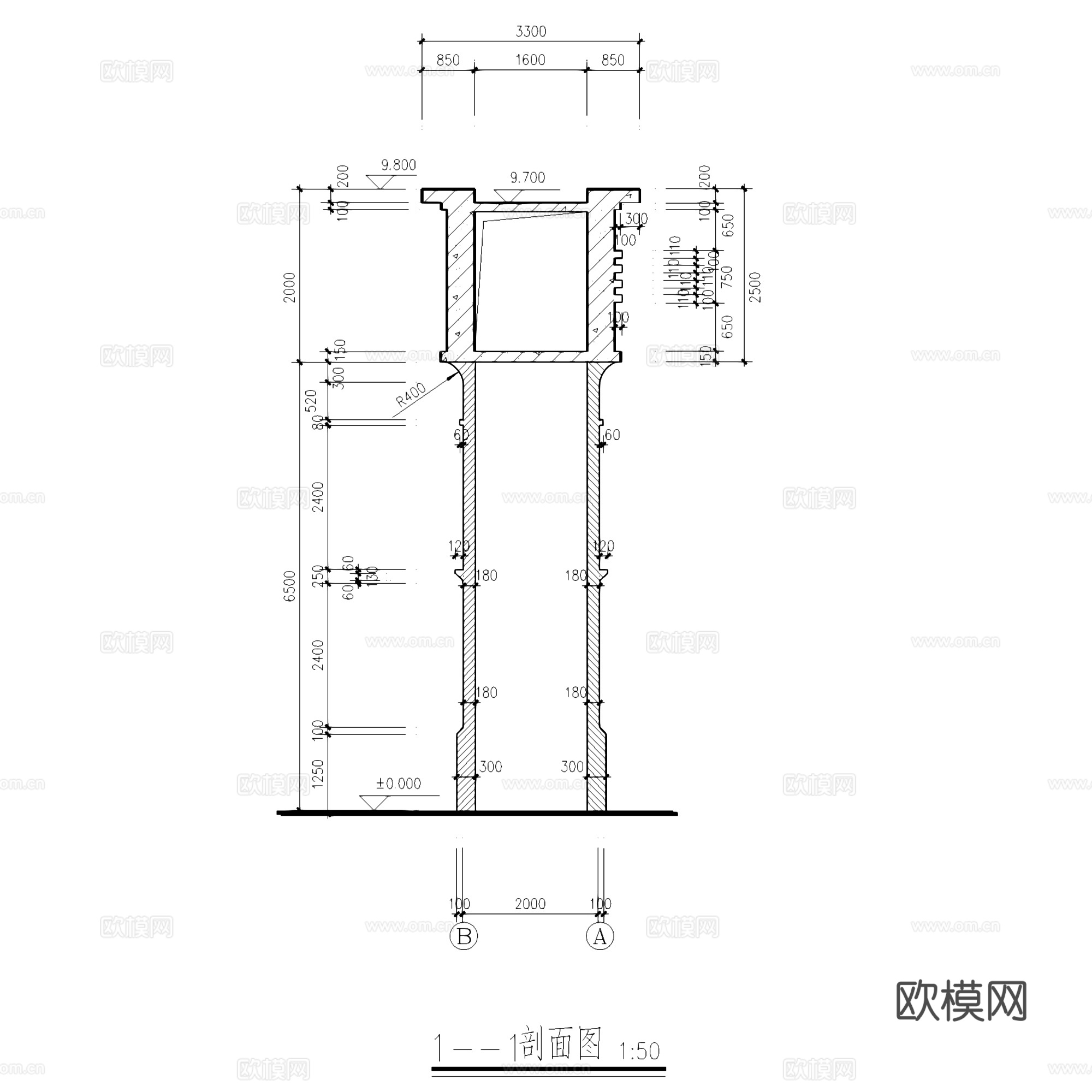 五金机电产品批发市场大门CAD施工详图集cad施工图