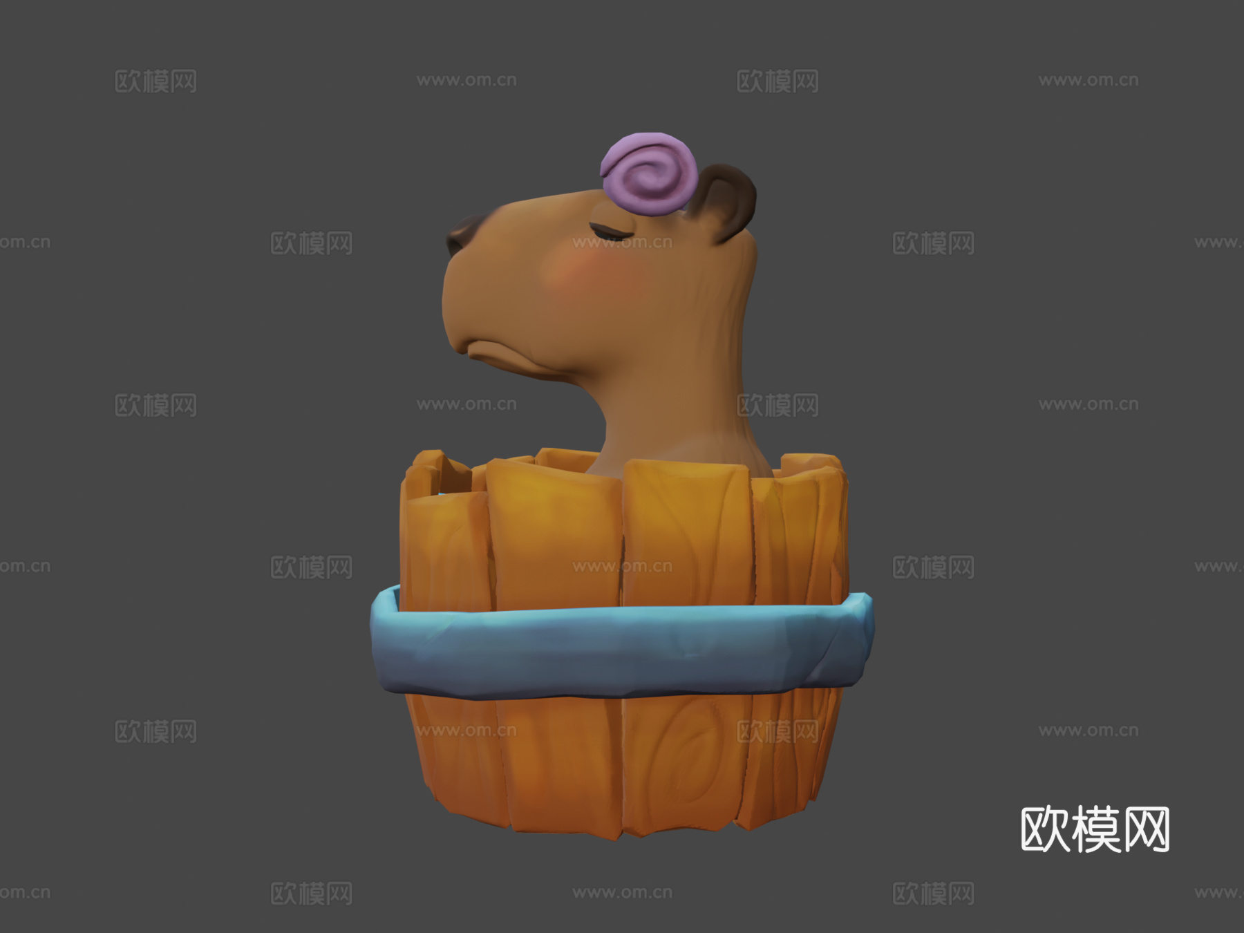 放松的水豚3d模型下载（渲染图7）