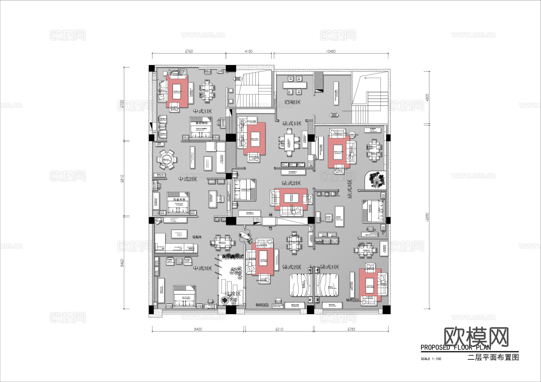 全屋定制家具展厅 最新平面施工图设计cad施工图