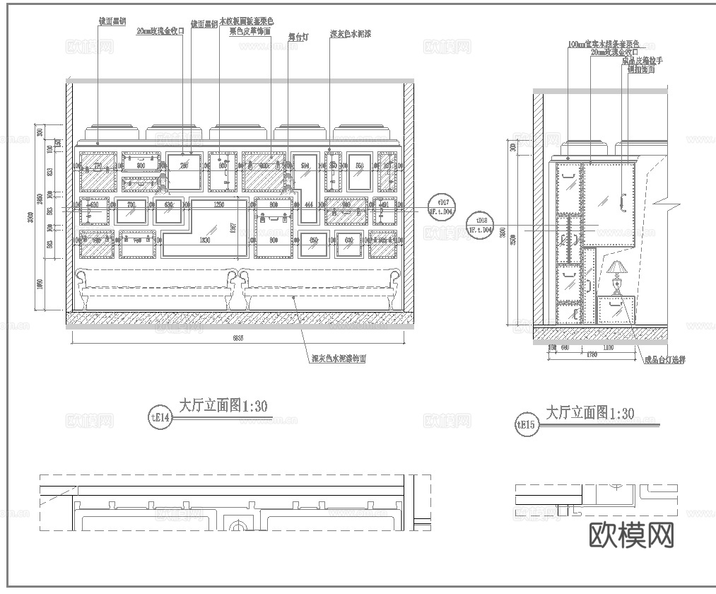 高档时尚KTV酒吧 最新全套施工图设计cad施工图