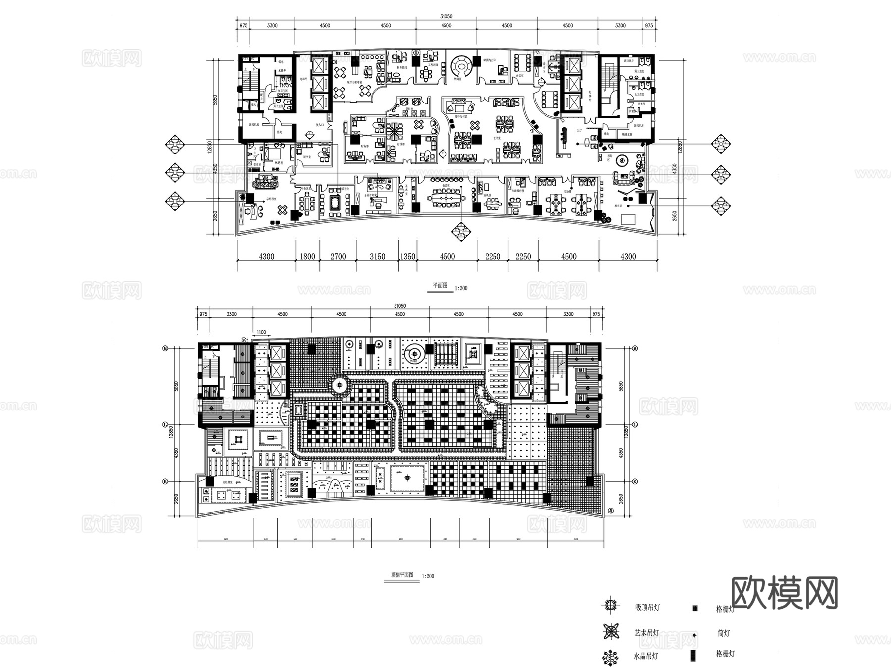 办公室室内装饰CAD施工图全套cad施工图