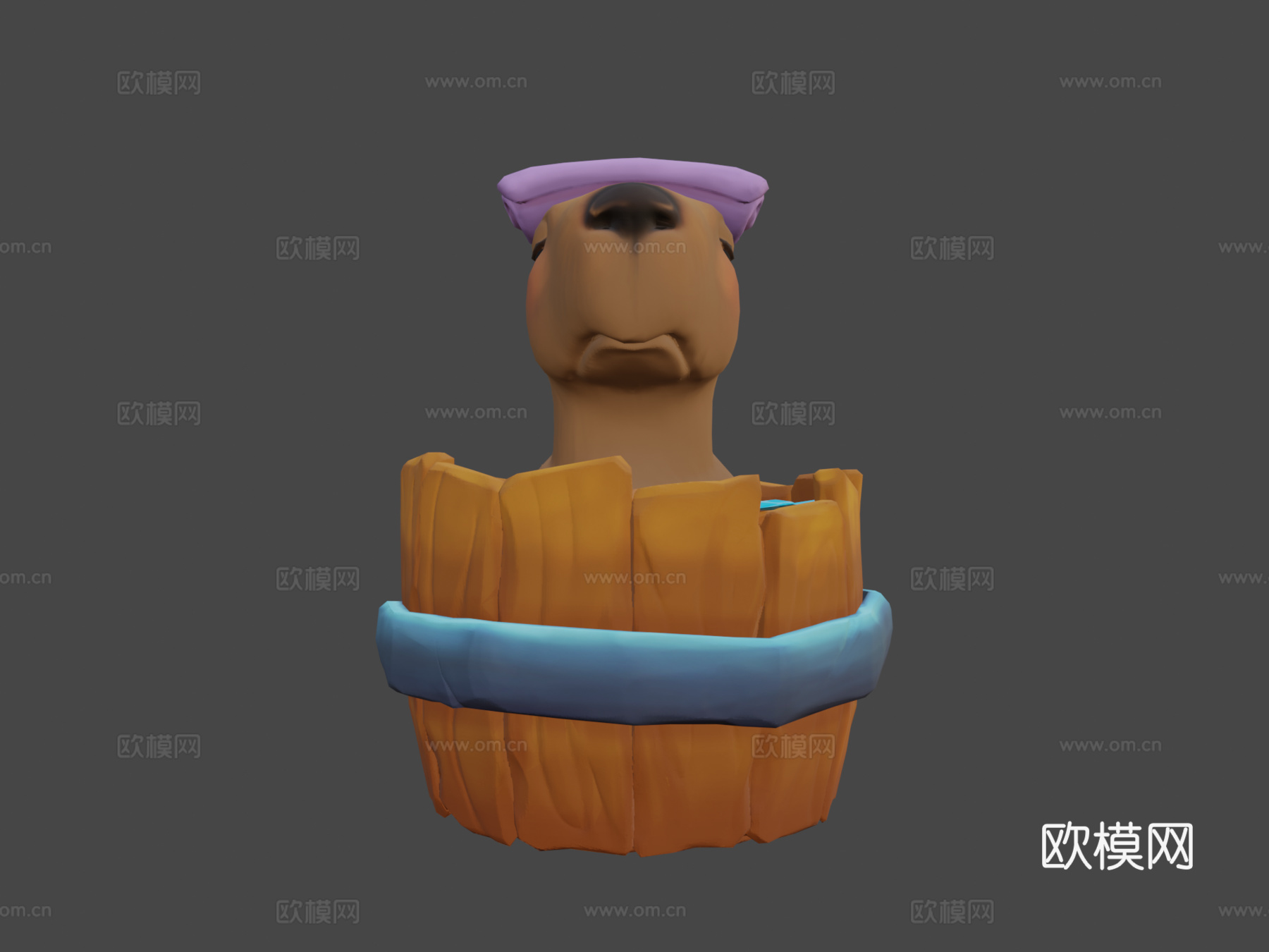 放松的水豚3d模型下载（渲染图6）