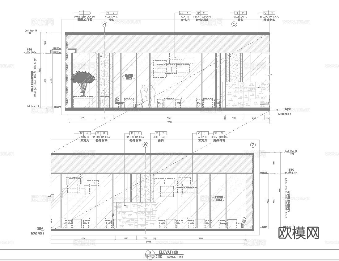 1500平特色餐厅 最新全套施工图设计cad施工图