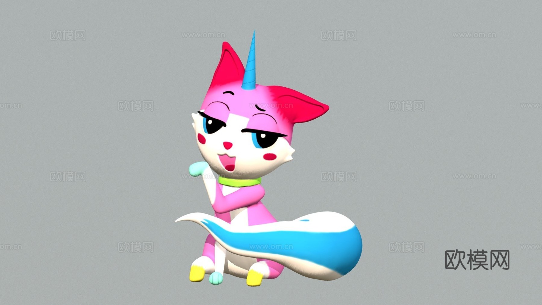 真实独角猫3d模型下载（渲染图1）