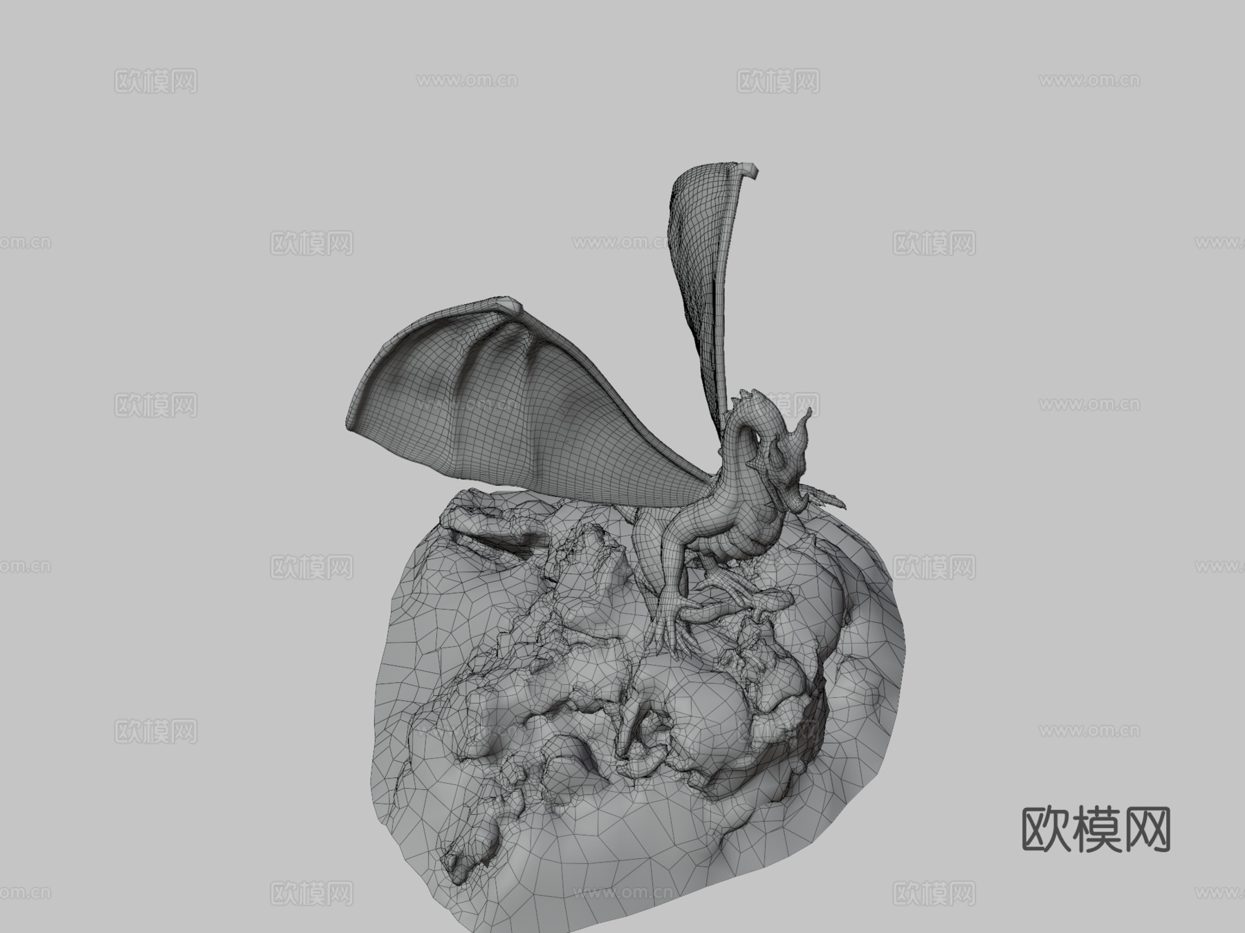 低多边形龙3d模型下载（渲染图3）