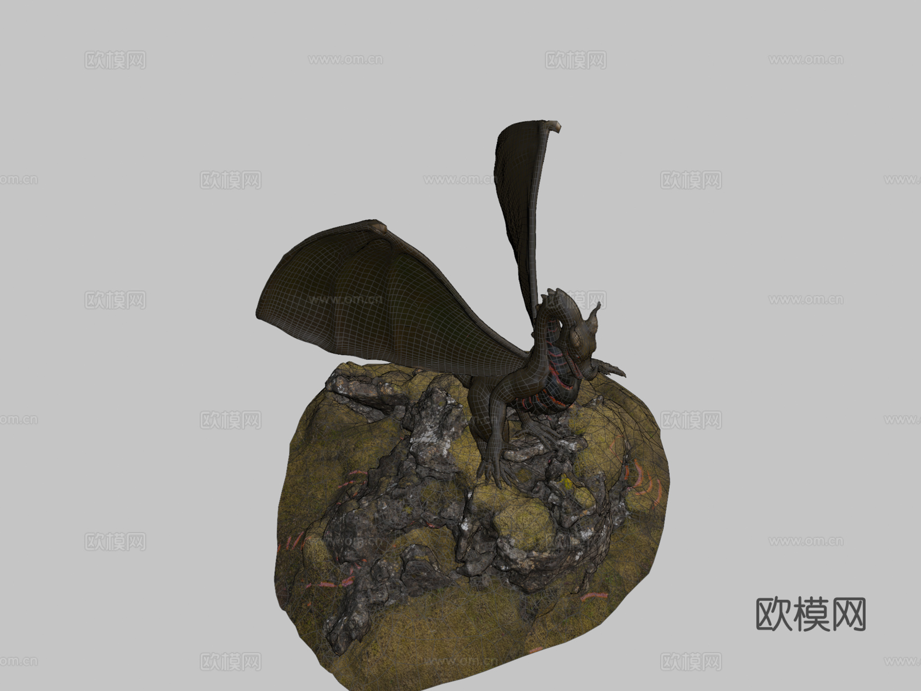 低多边形龙3d模型下载（渲染图2）