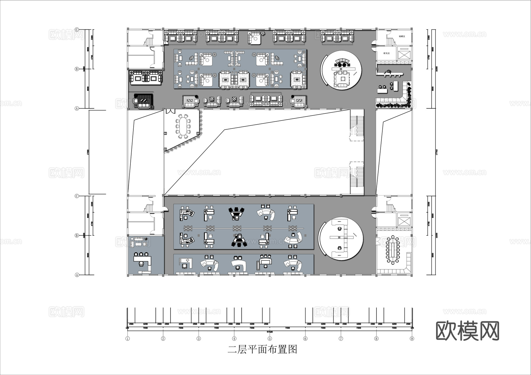 全屋定制办公家具展厅 最新平面施工图设计cad施工图