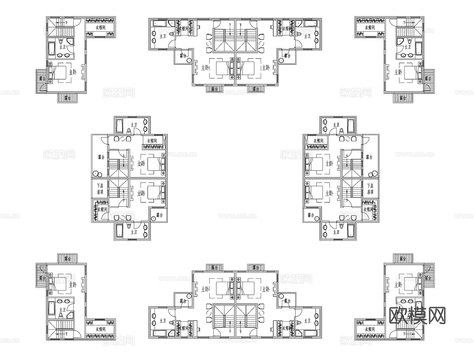 别墅四合院建筑CAD施工图cad施工图