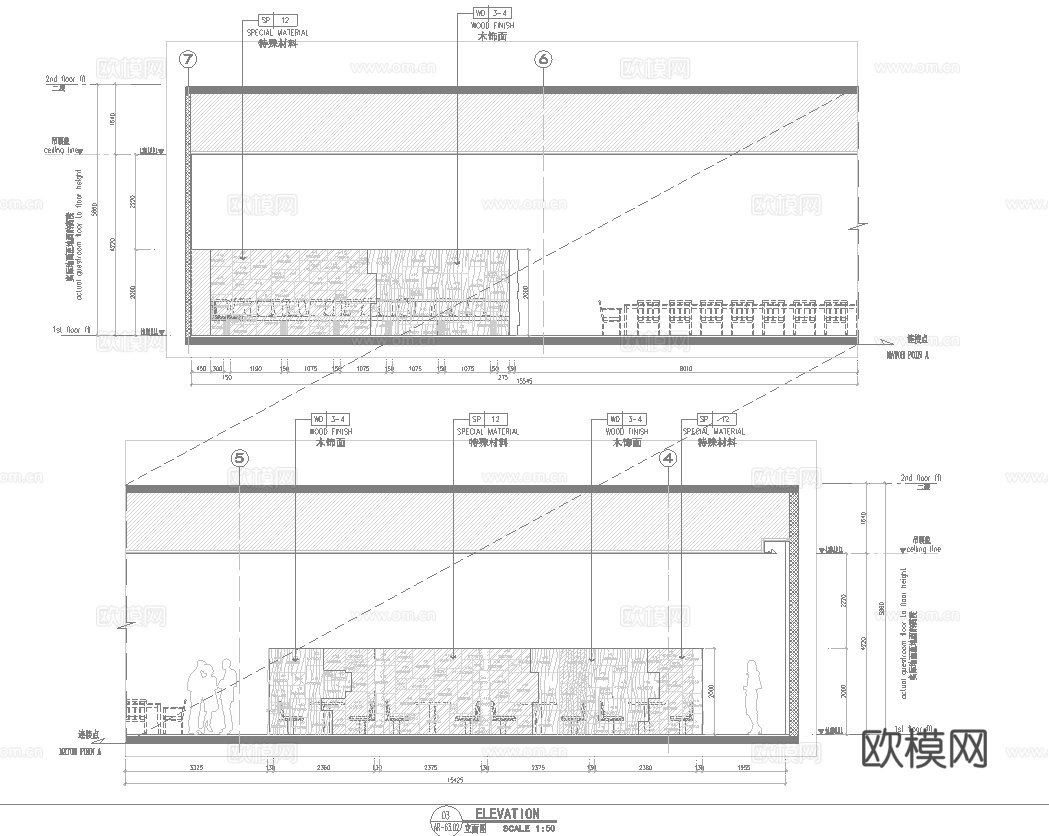 1500平特色餐厅 最新全套施工图设计cad施工图