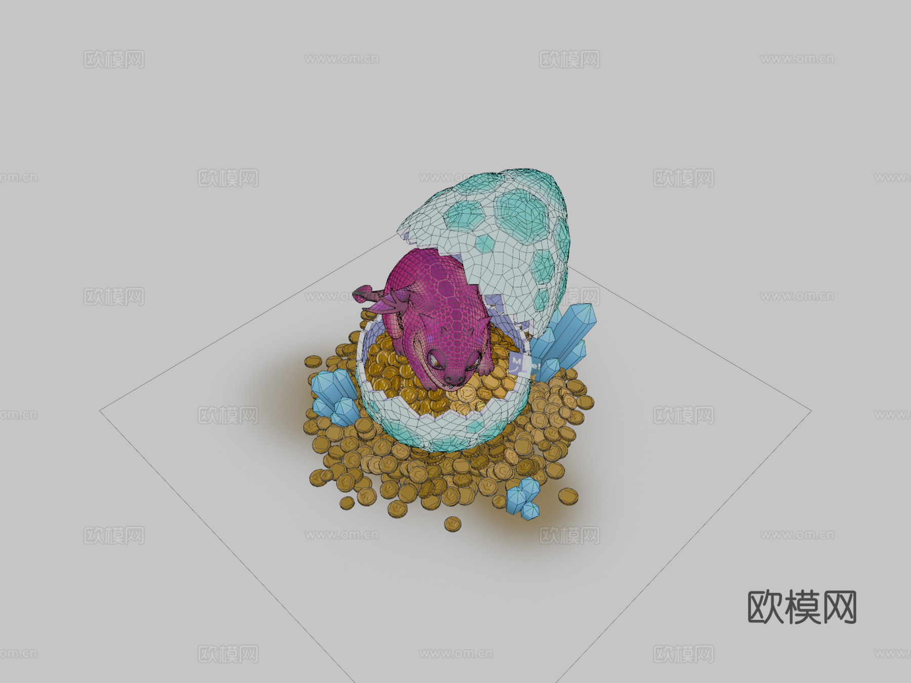 龙之宝藏3d模型下载（渲染图2）