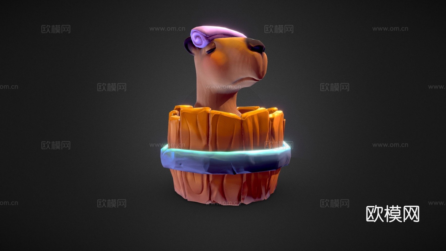 放松的水豚3d模型下载（渲染图1）