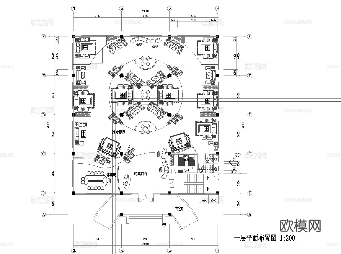 全屋定制办公家具展厅 最新平面施工图设计cad施工图
